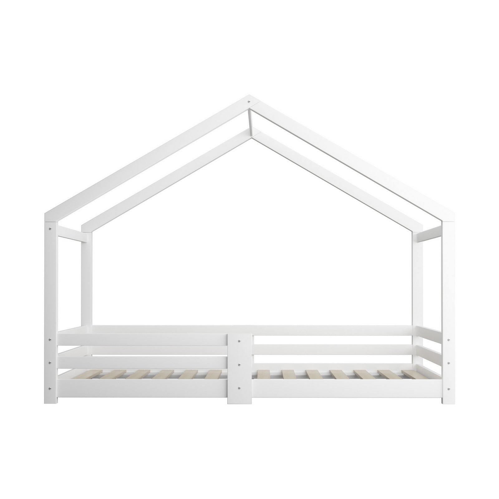 Oikiture Kids Bed Frame With Single Mattress Set White - Sunyee