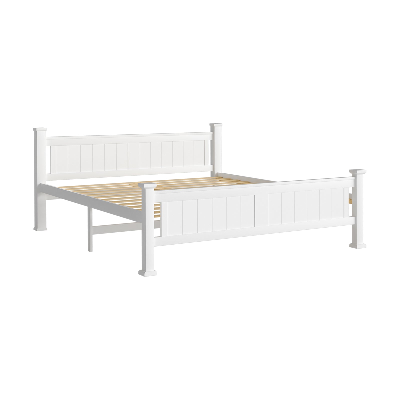Oikiture Bed Frame Double Size Pine Wooden Timber Mattress Base Platform Bedroom - Sunyee