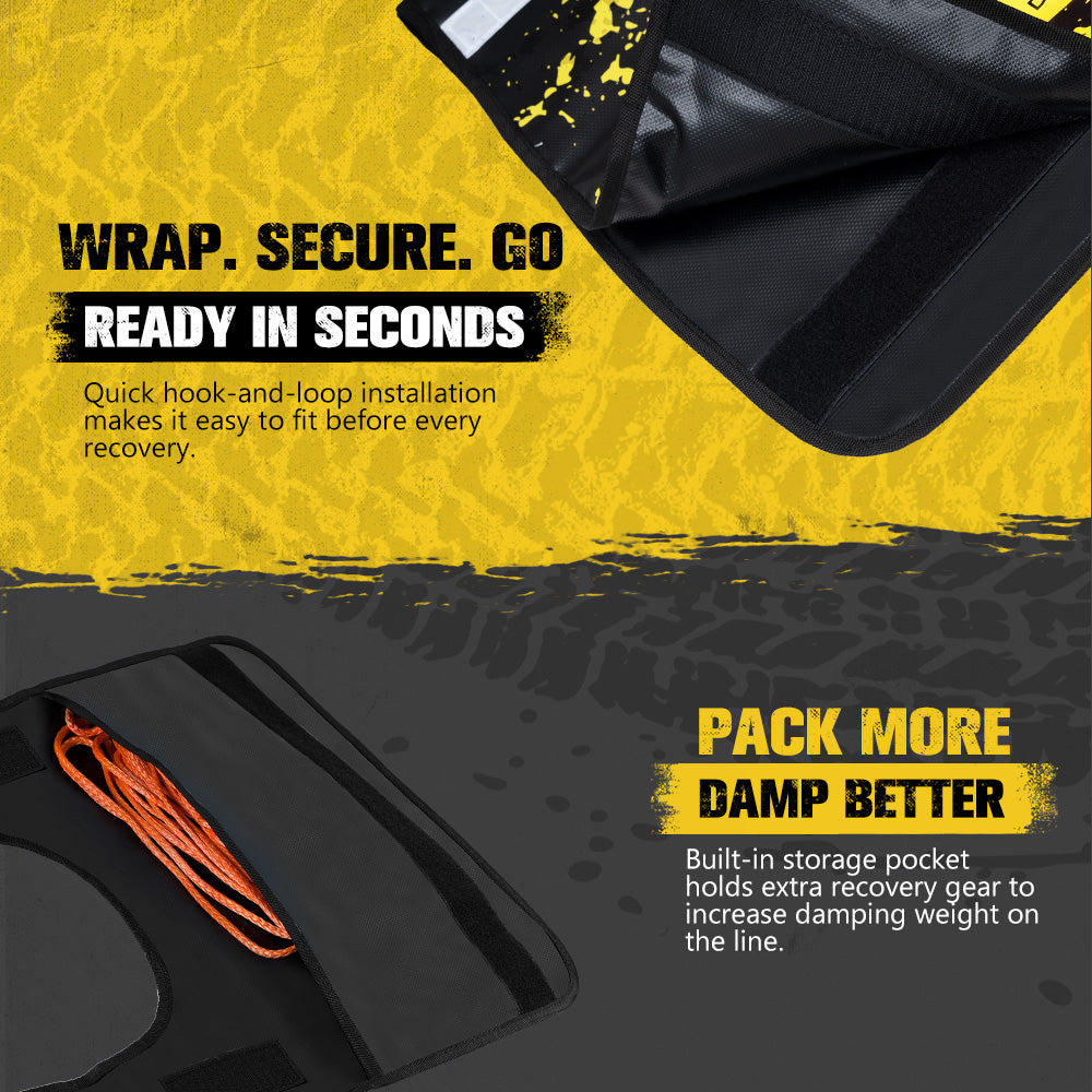 Bunker Indust Winch Cable Damper Recovery Safety Blanket With Storage Pocket