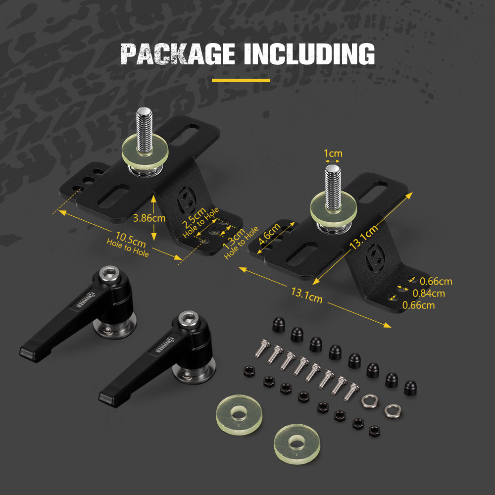 Bunker Indust High Lift Farm Jack Mount Brackets M6/M8 Slots For Roof Rack