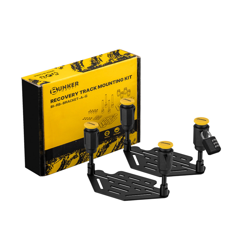Bunker Indust Recovery Track Board Mounting Kit For Rooftop Platform With Lock