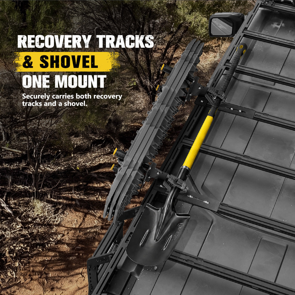 Bunker Indust Recovery Track Board Side Mounting Kit & Shovel Holder Lockable