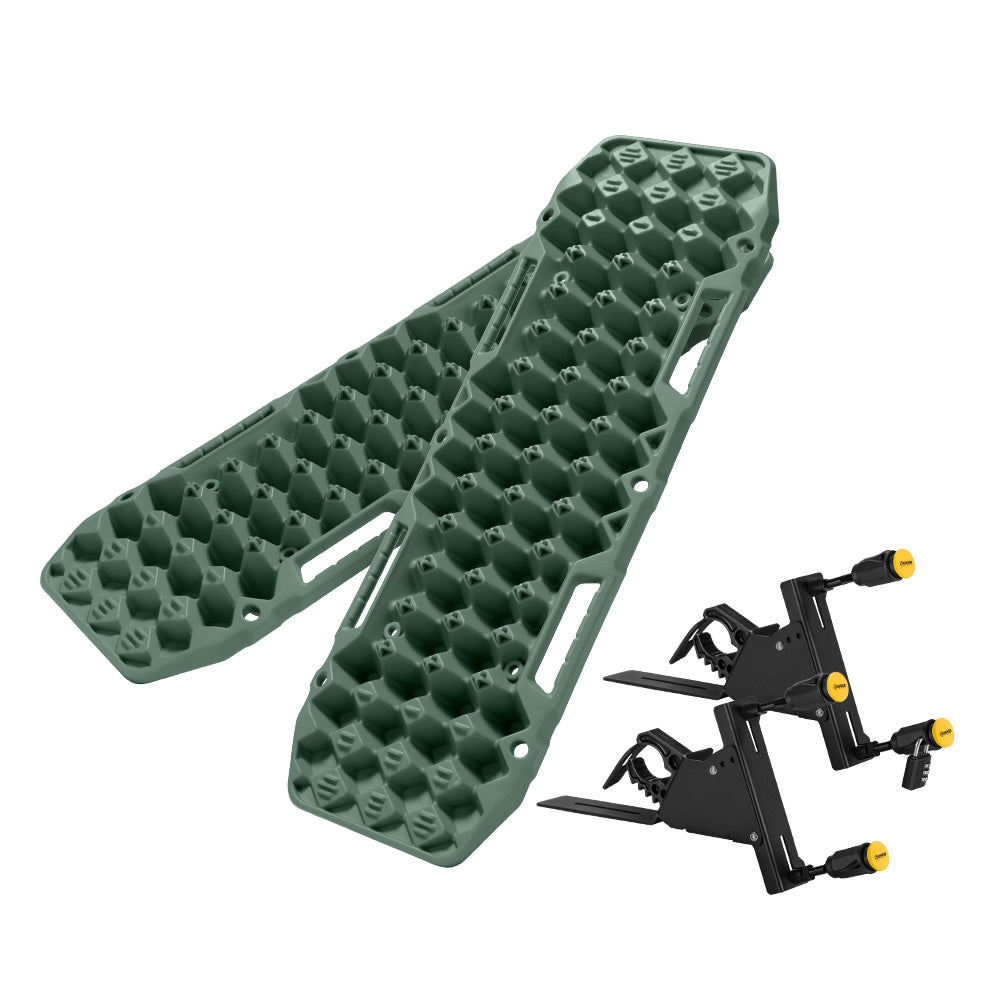 Bunker Indust 2PCS Recovery Tracks Board 10T Green + Side Mounting Bracket Kit