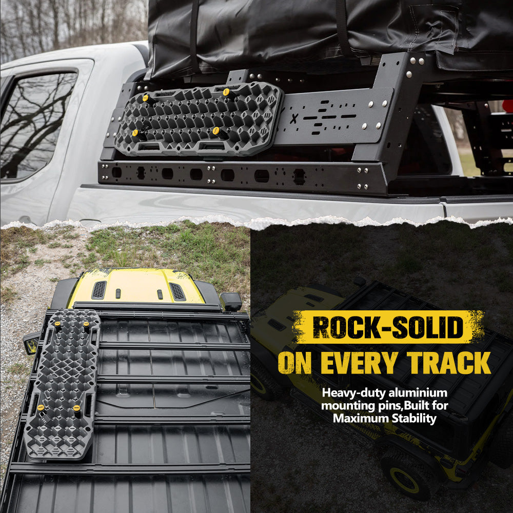 Bunker Indust 2PCS Recovery Tracks Board 10T Grey + Flat Mounting Bracket Kit
