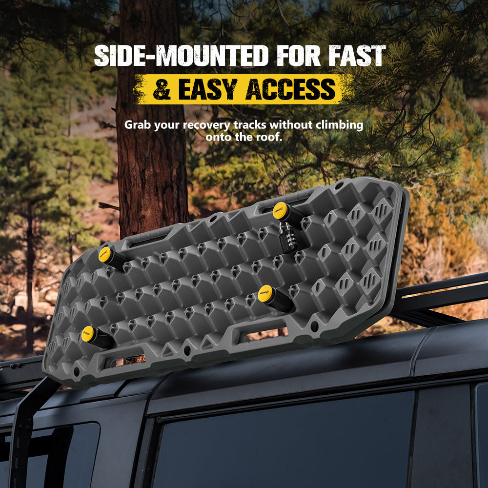 Bunker Indust 2PCS Recovery Tracks Board 10T Grey + Side Mounting Bracket Kit