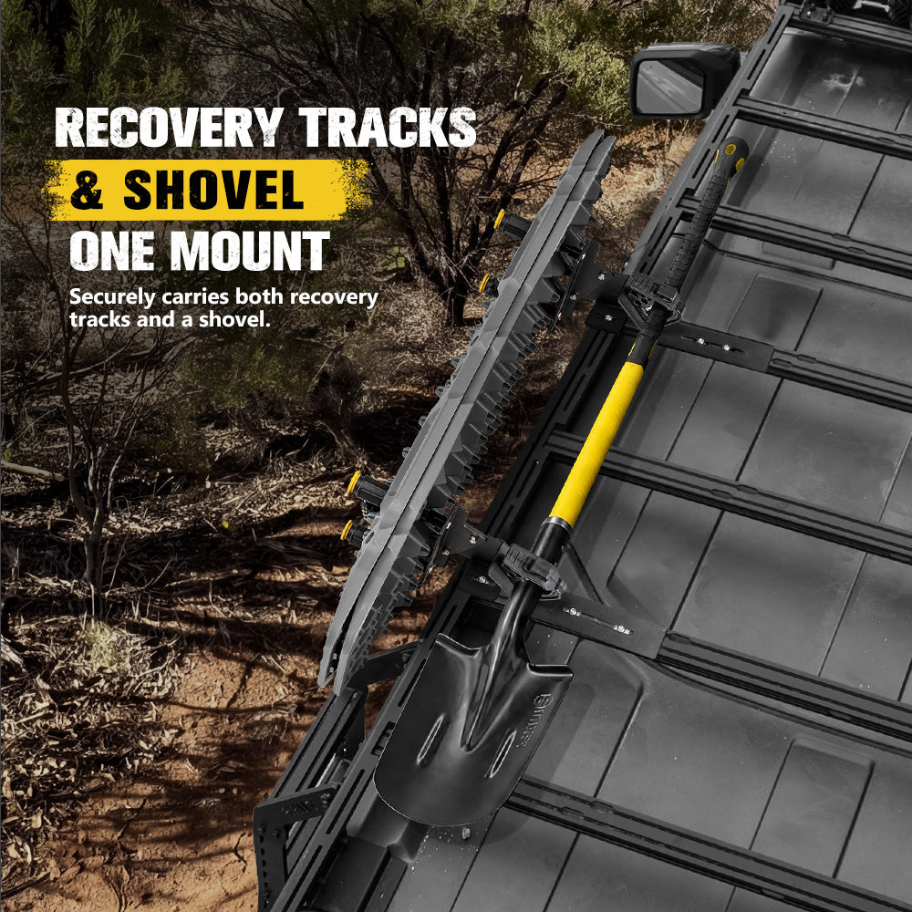 Bunker Indust 2PCS Recovery Tracks Board 10T Grey + Side Mounting Bracket Kit