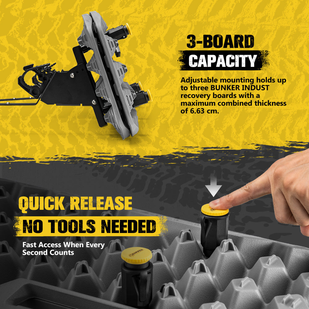 Bunker Indust 2PCS Recovery Tracks Board 10T Grey + Side Mounting Bracket Kit