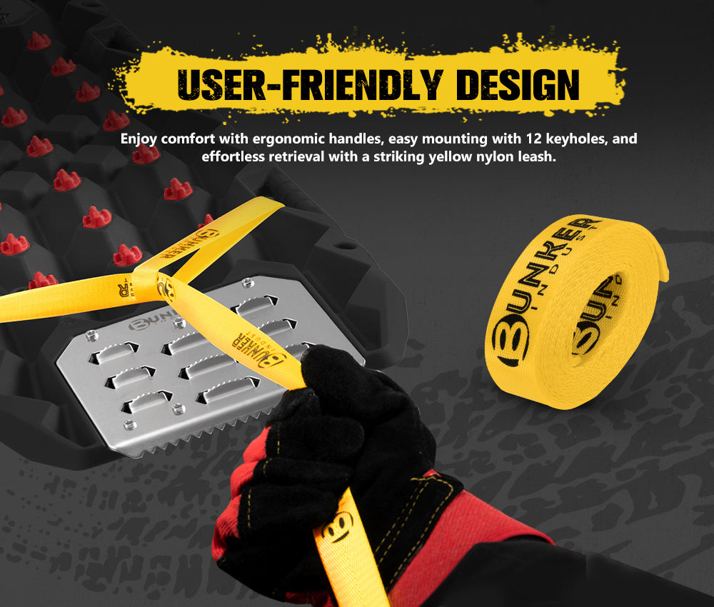 Bunker Indust Pair Recovery Tracks 25T With Steel Traction Plate Sand Snow Mud - Sunyee