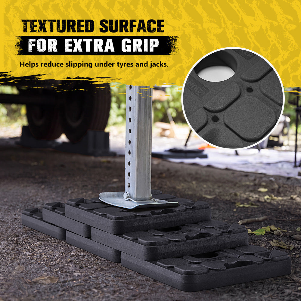 Bunker Indust 10X RV Levelling Blocks Interlocking Stackable Non-Slip Jack Pads