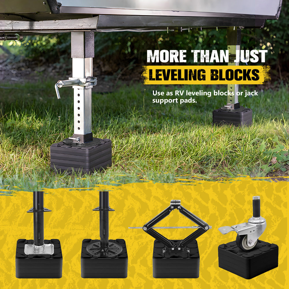 Bunker Indust 10X RV Levelling Blocks Interlocking Stackable Non-Slip Jack Pads