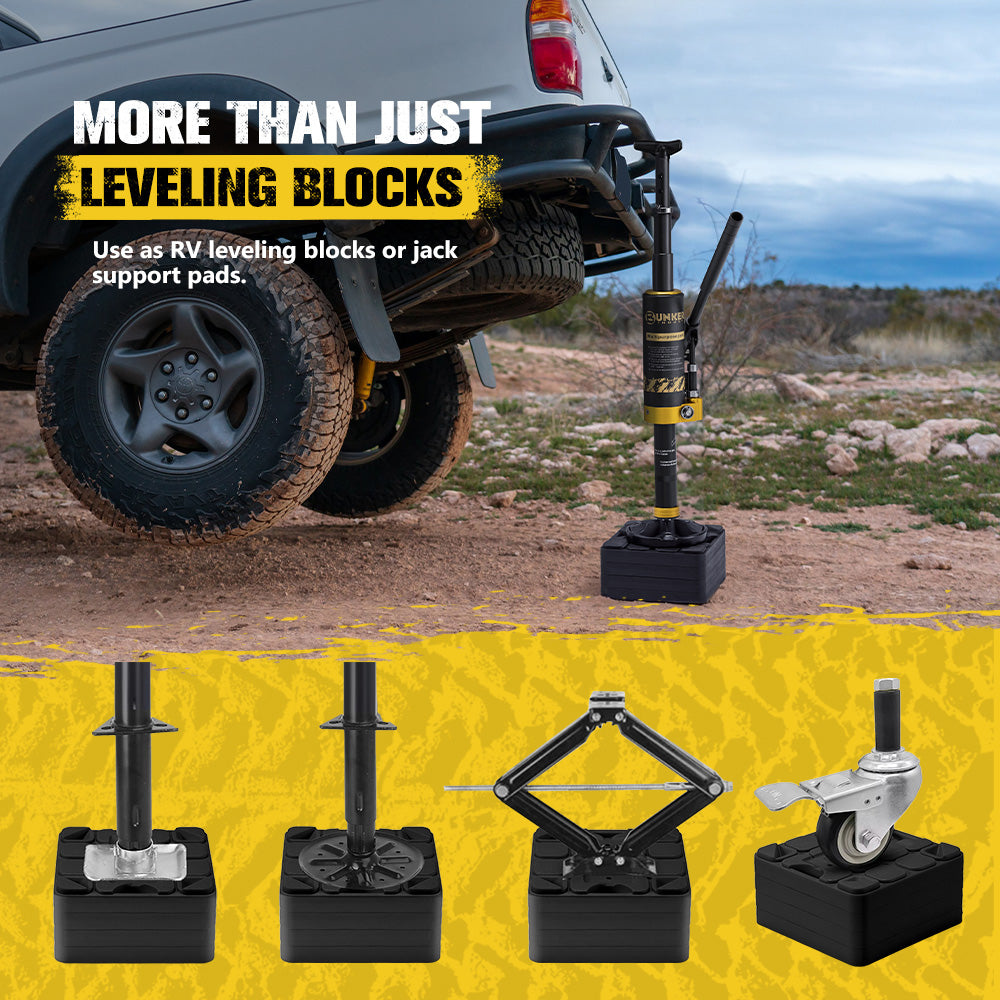 Bunker Indust 10X RV Levelling Blocks Interlocking Stackable Non-Slip Jack Pads
