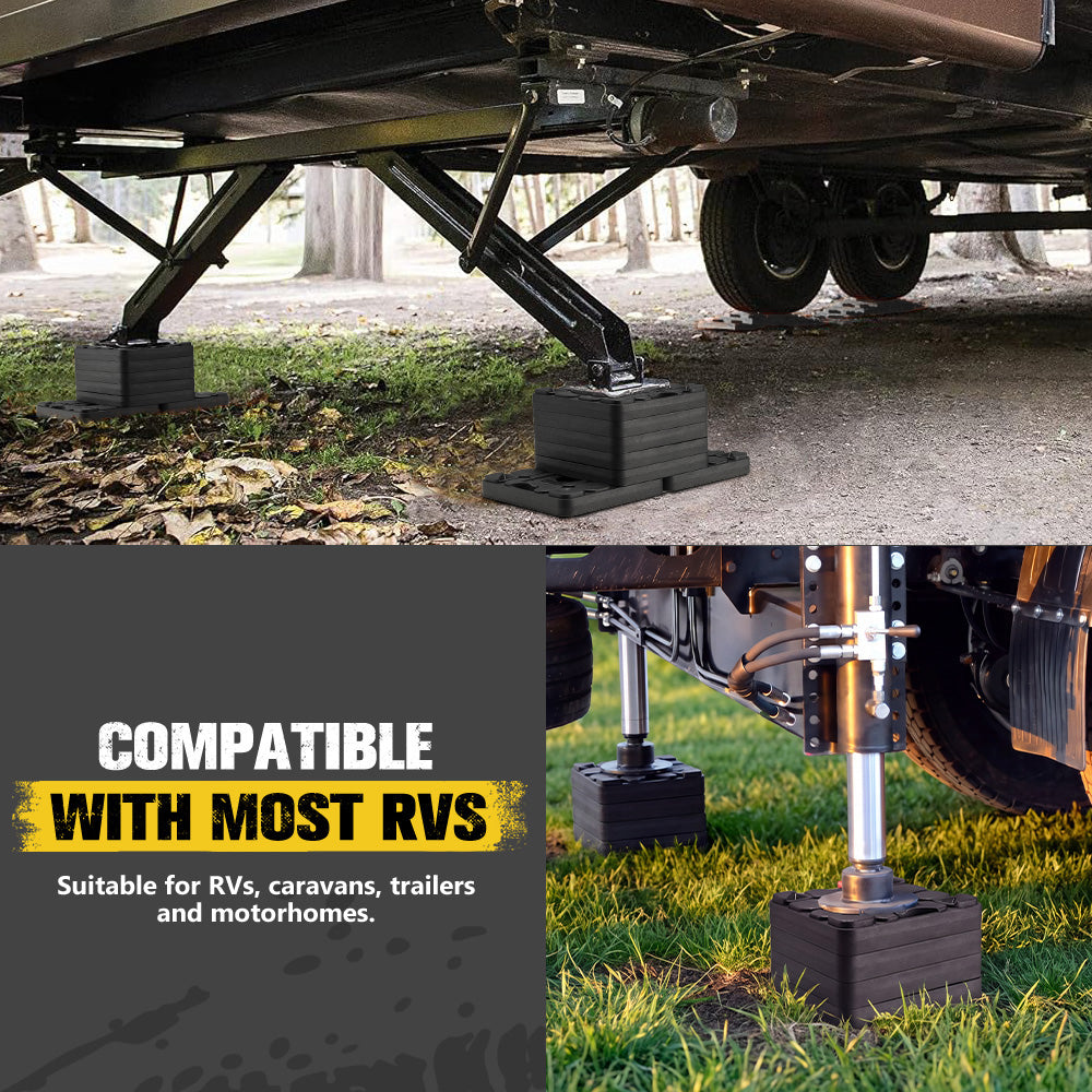 Bunker Indust 10X RV Levelling Blocks Interlocking Stackable Non-Slip Jack Pads