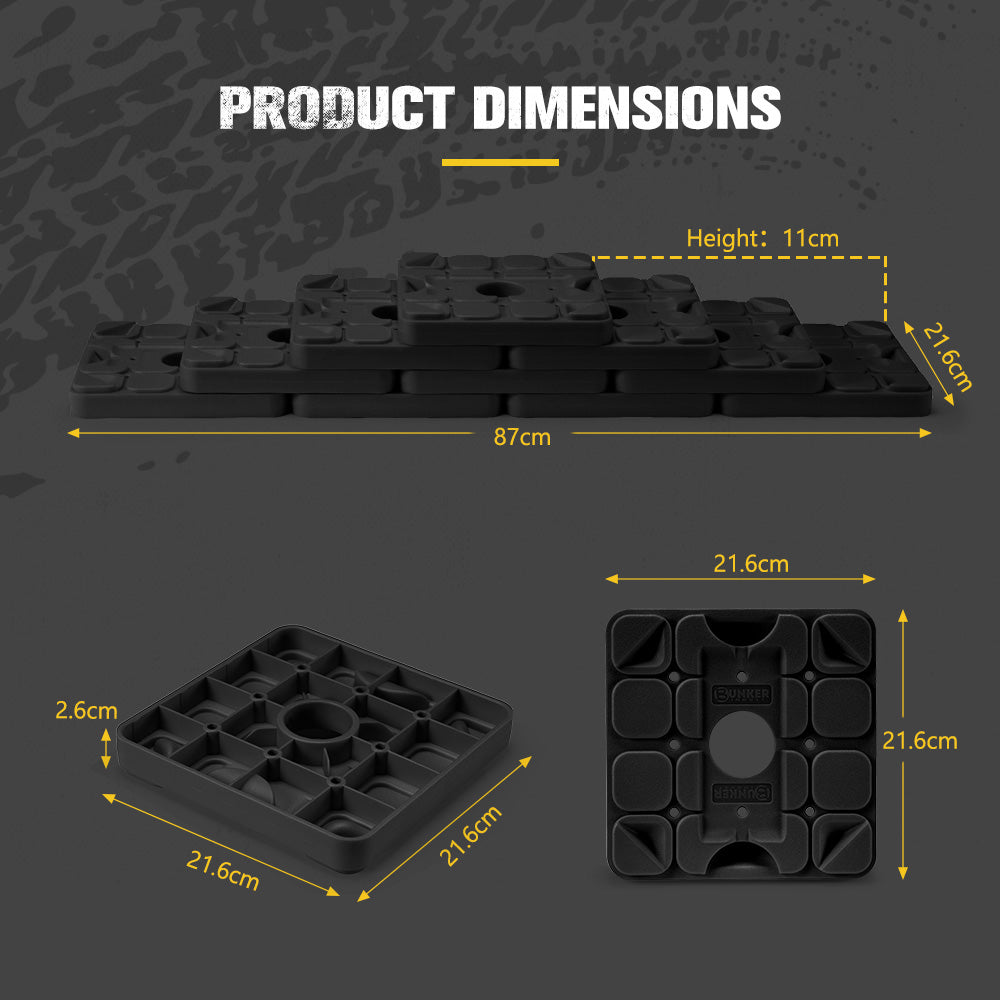 Bunker Indust 10X RV Levelling Blocks Interlocking Stackable Non-Slip Jack Pads