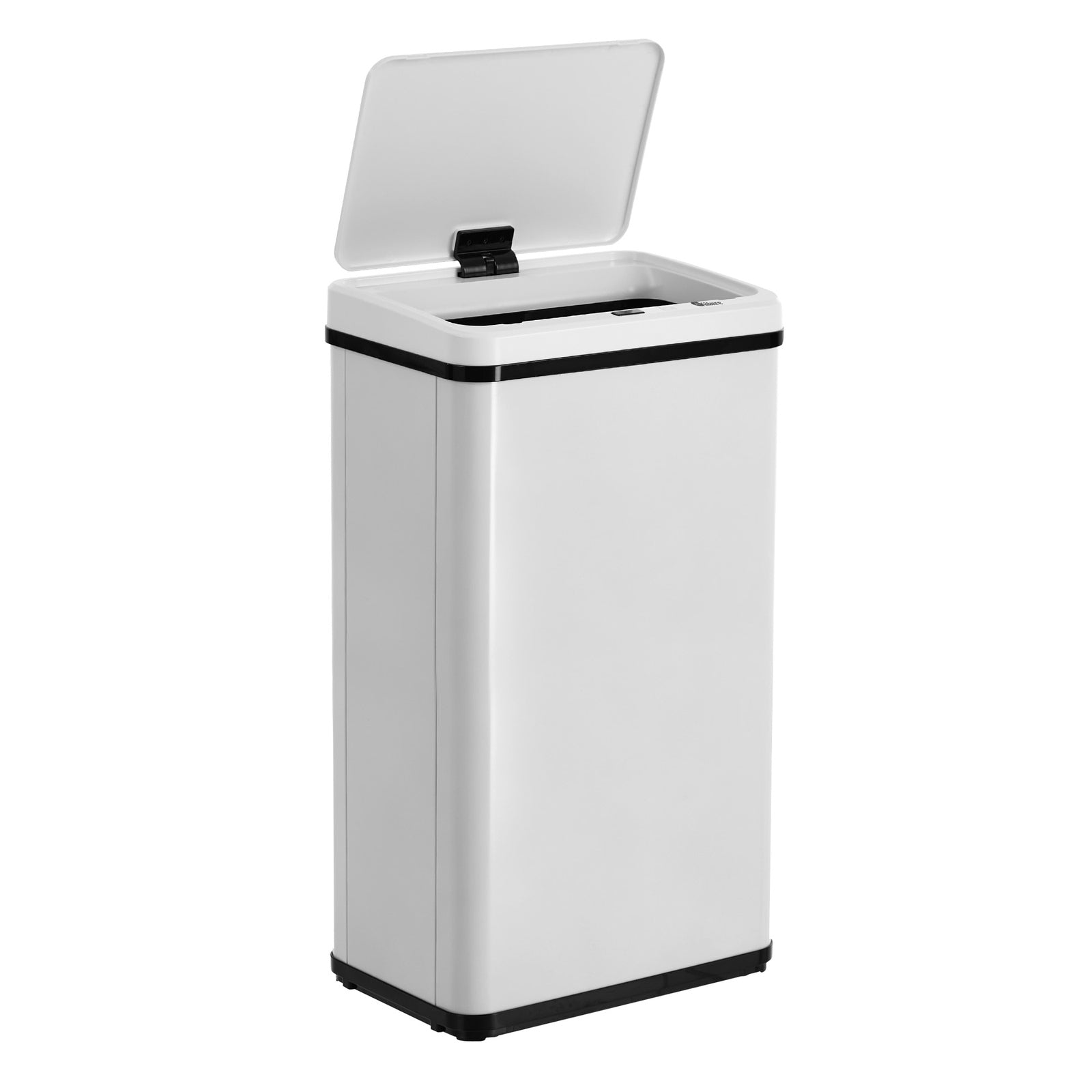Oikiture 40L Motion Sensor Rubbish Bin Kitchen Waste Can Stainless Steel White