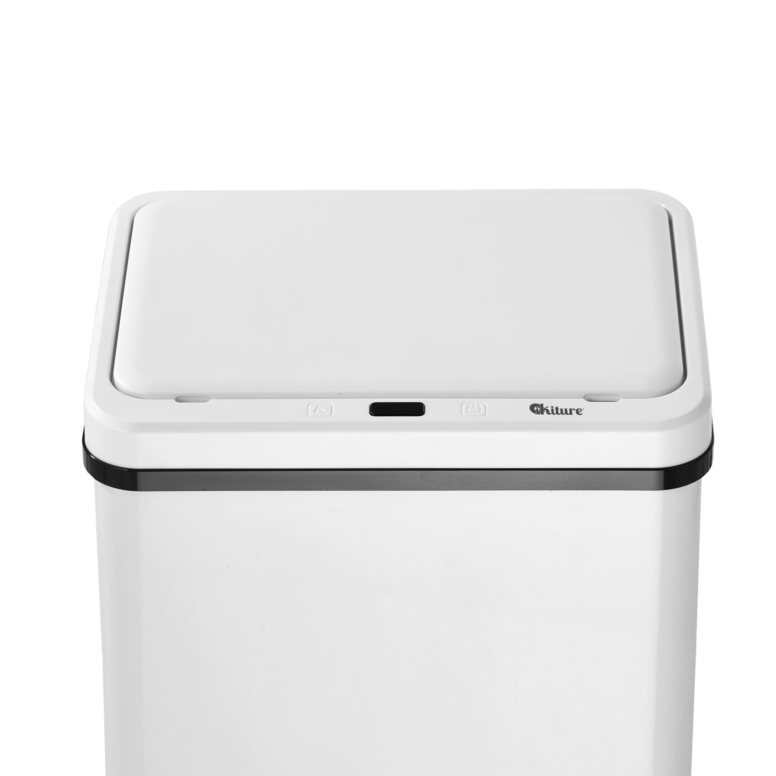 Oikiture 40L Motion Sensor Rubbish Bin Kitchen Waste Can Stainless Steel White