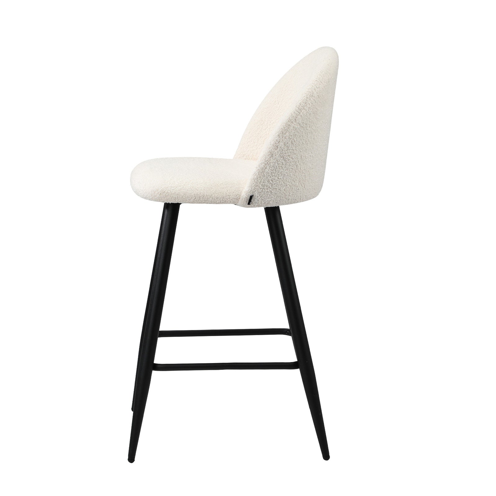Oikiture 4x Bar Stools Kitchen Dining Chairs Counter Stool White Boucle Padded - Sunyee
