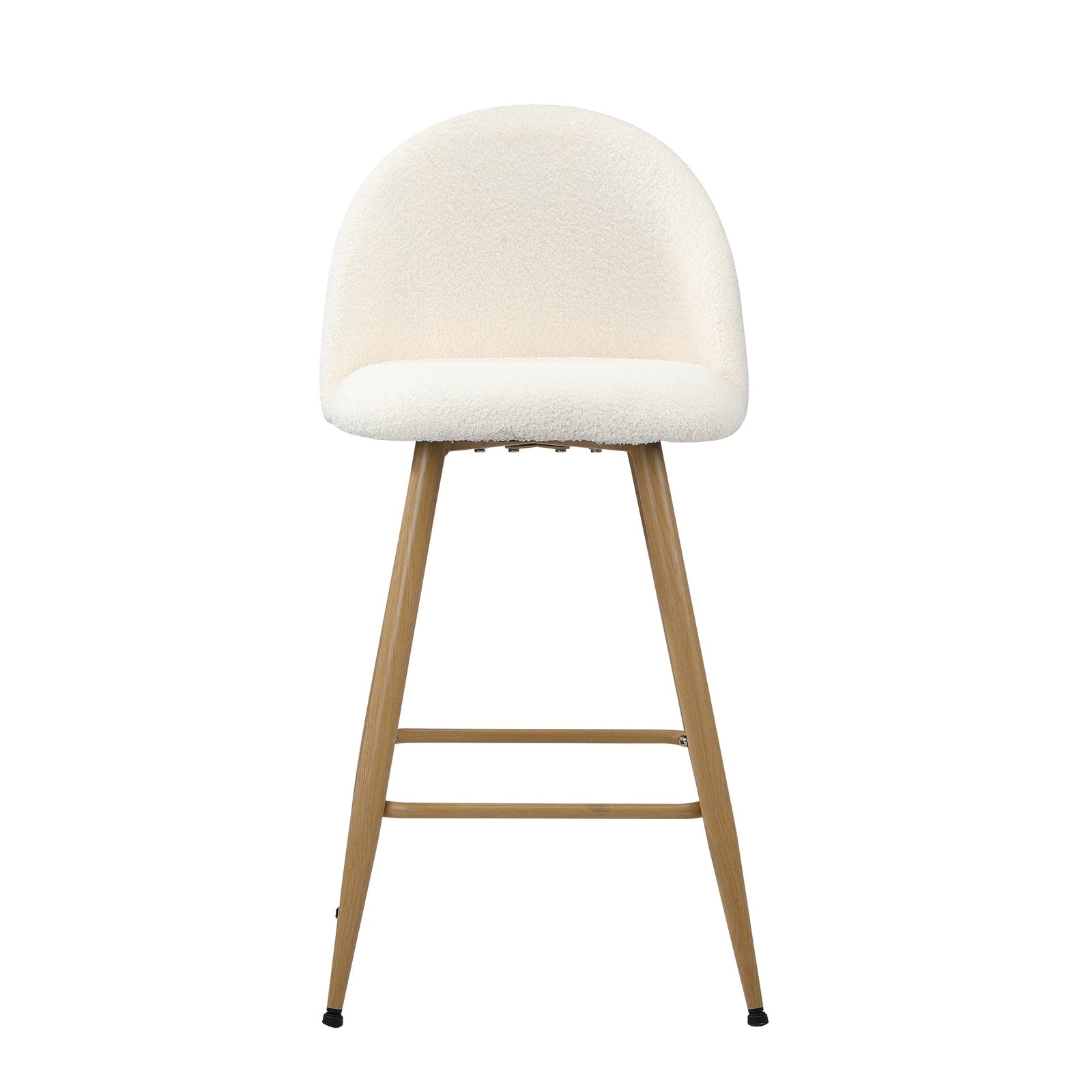 Oikiture 4x Bar Stools Kitchen Dining Chairs Counter Stool Boucle Padded Stools - Sunyee
