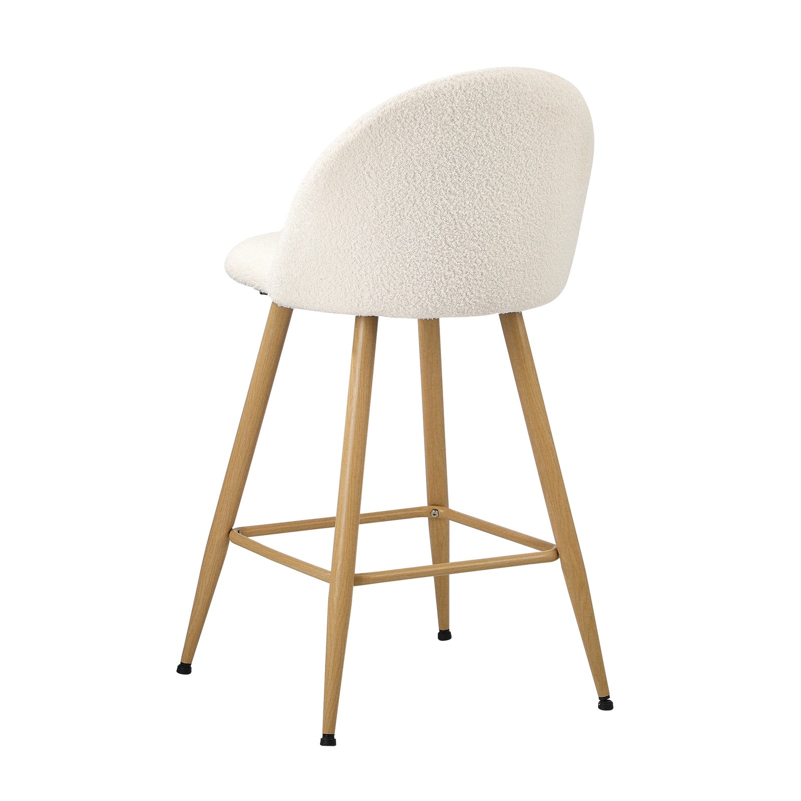 Oikiture 4x Bar Stools Kitchen Dining Chairs Counter Stool Boucle Padded Stools - Sunyee