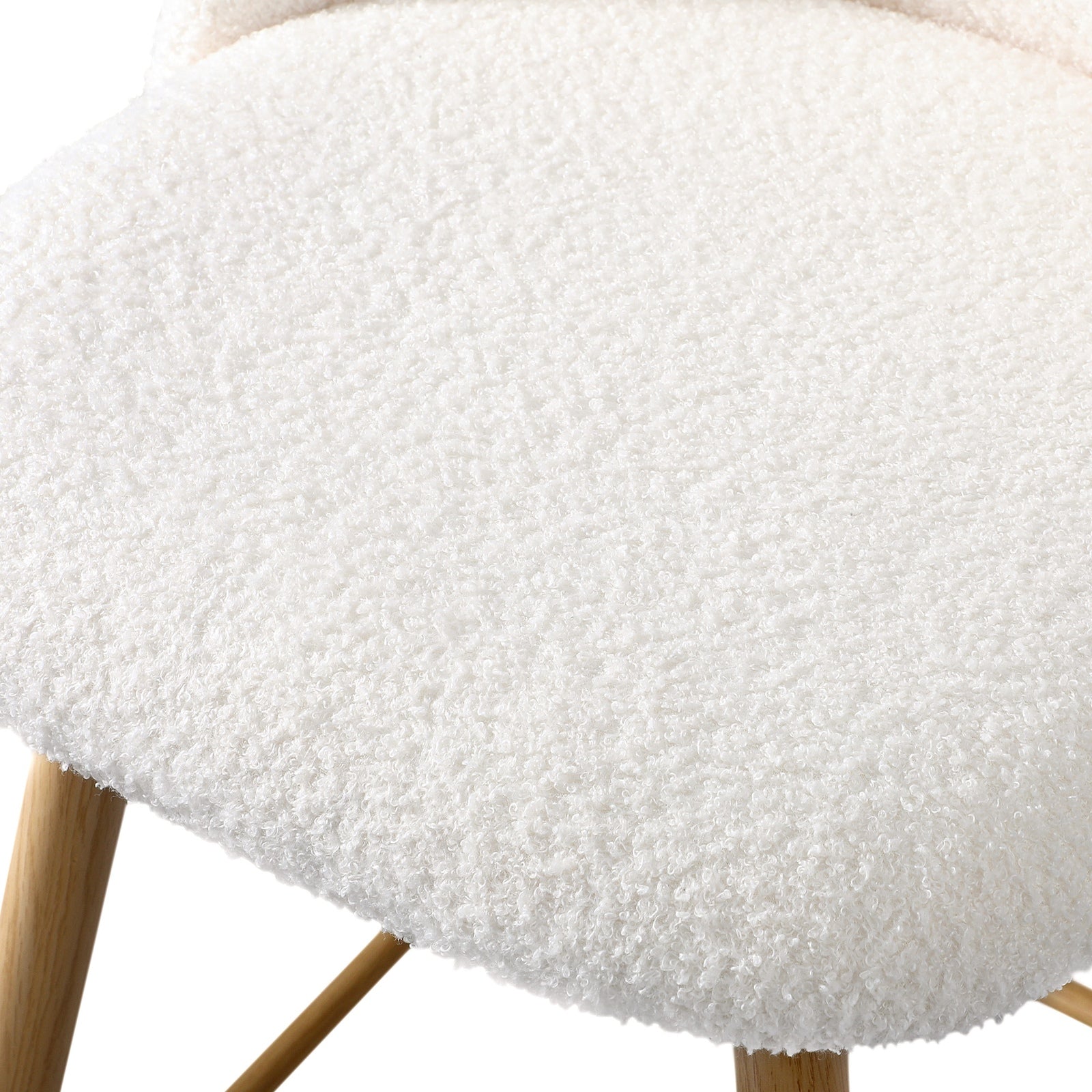 Oikiture 4x Bar Stools Kitchen Dining Chairs Counter Stool Boucle Padded Stools - Sunyee