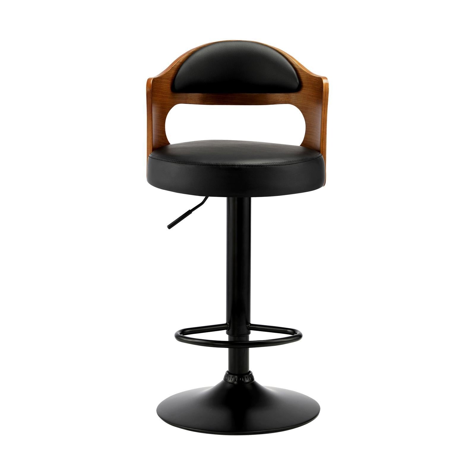 Oikiture Bar Stools Kitchen Swivel Barstool Chair Gas Lift Metal Leather x2 - Sunyee