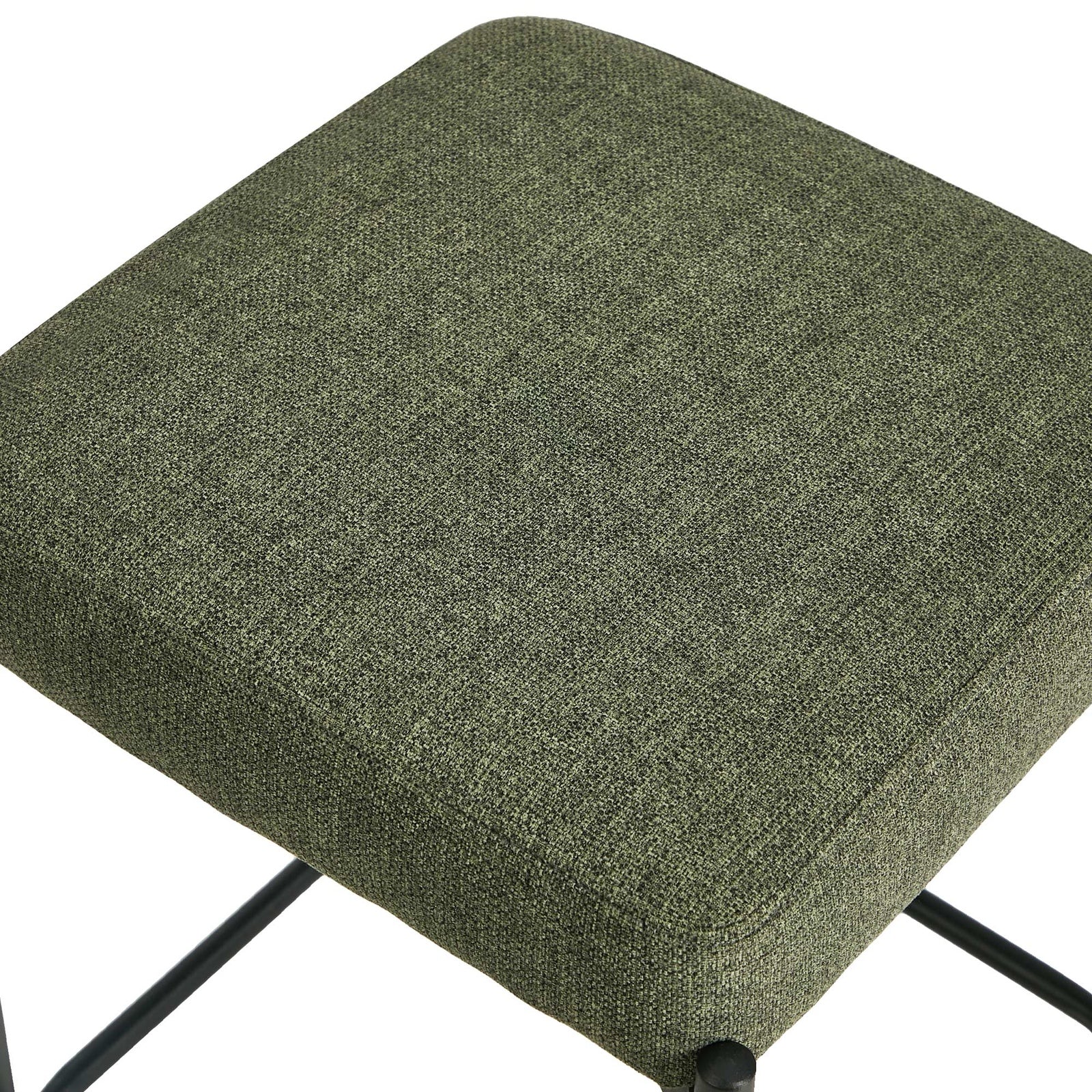 Oikiture 2x Bar Stools Kithen Counter Stool Dining Chair Linen Seat Metal Green - Sunyee