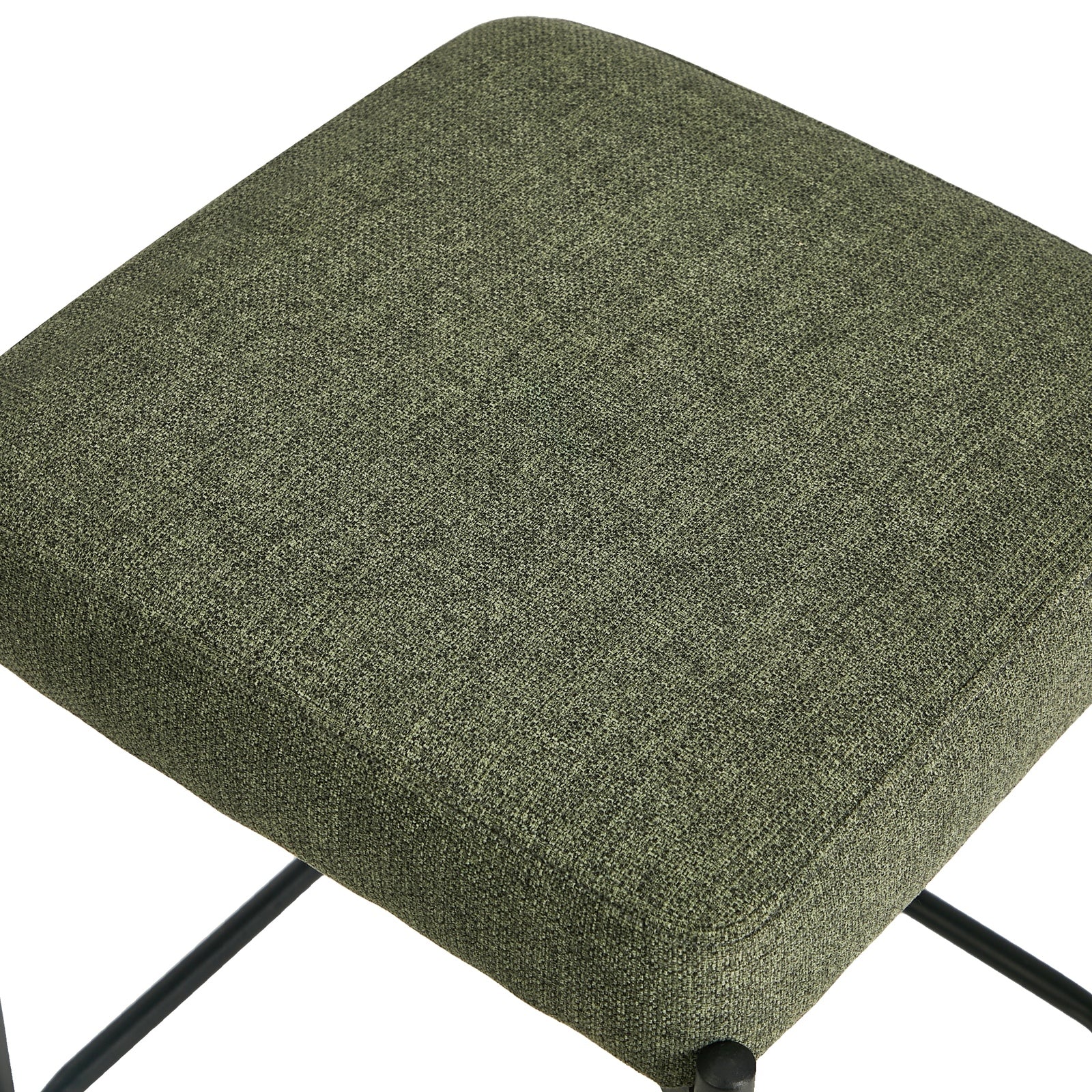 Oikiture 4x Bar Stools Kithen Counter Stool Dining Chair Linen Seat Metal Green - Sunyee