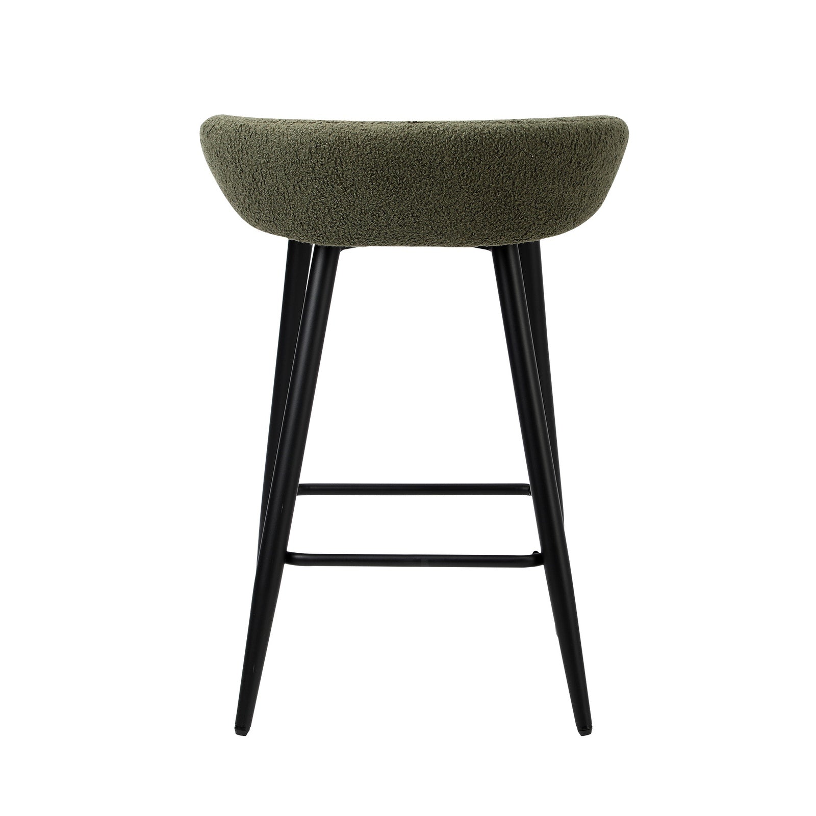 Oikiture Bar Stools Set of 4 Kitchen Dining Chairs Counter Stools Green Boucle - Sunyee