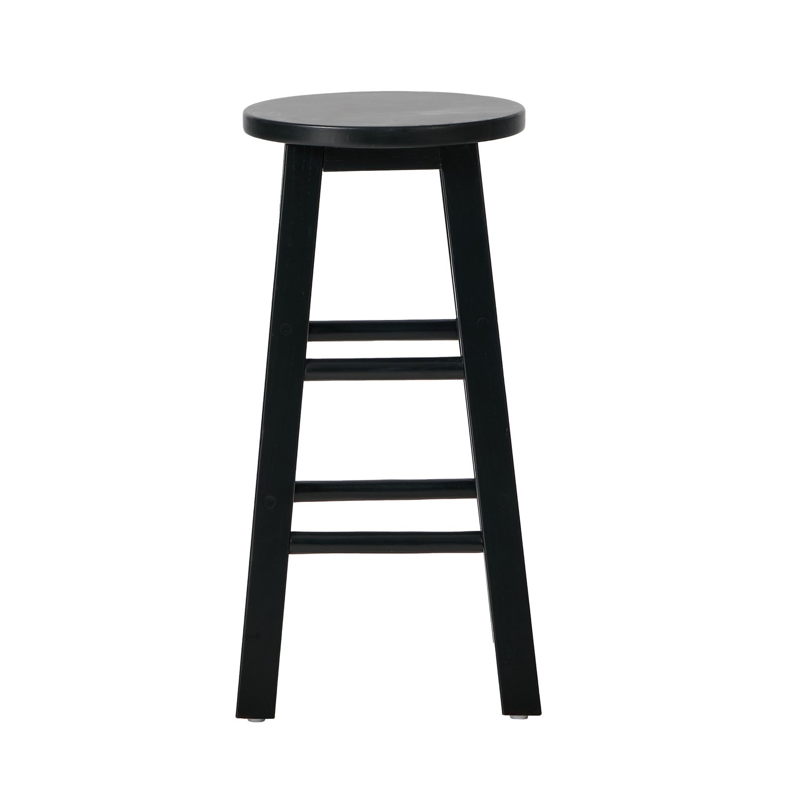 Oikiture 2x Bar Stool Kitchen Counter Round Chair Split-Level Footrest Black