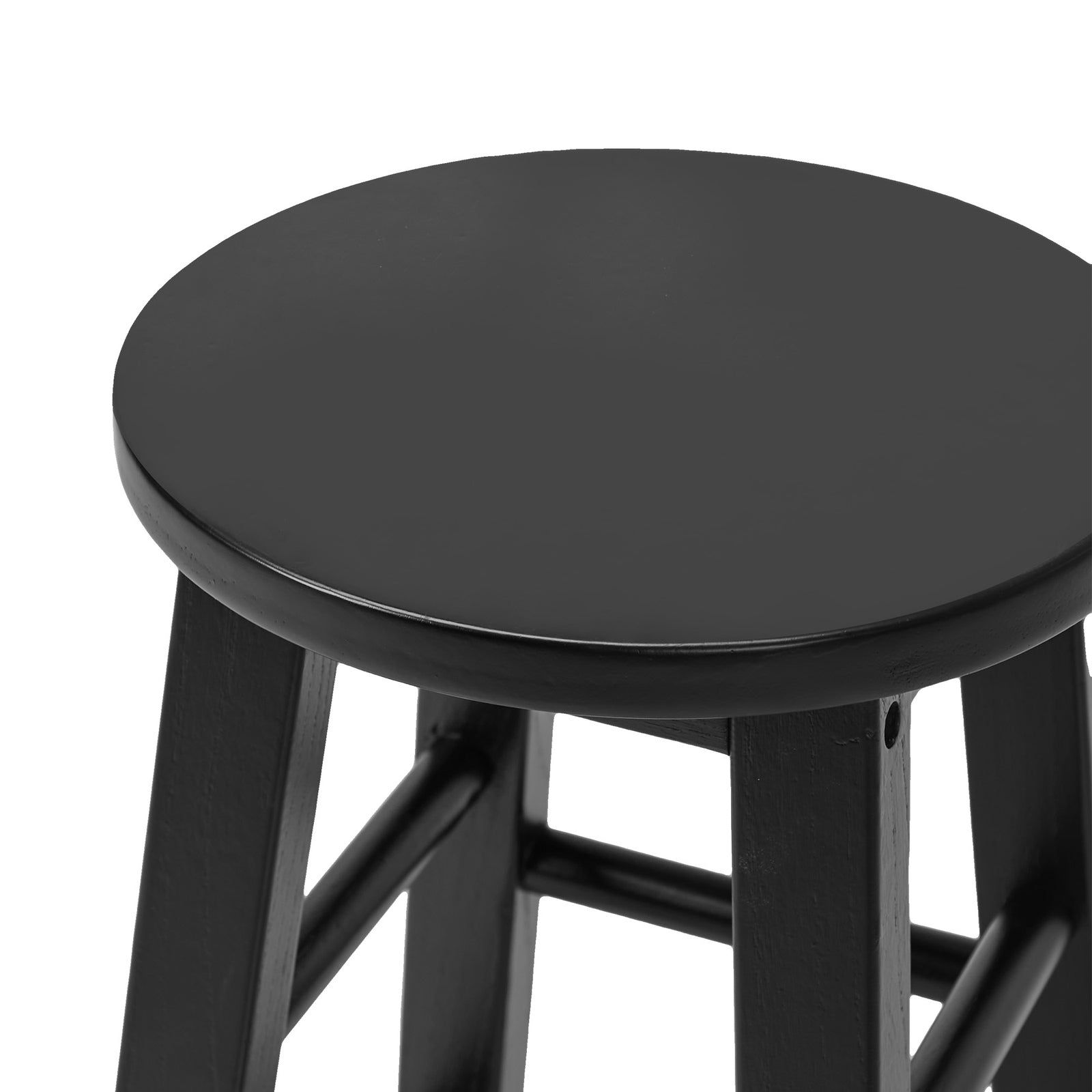 Oikiture 2x Bar Stool Kitchen Counter Round Chair Split-Level Footrest Black