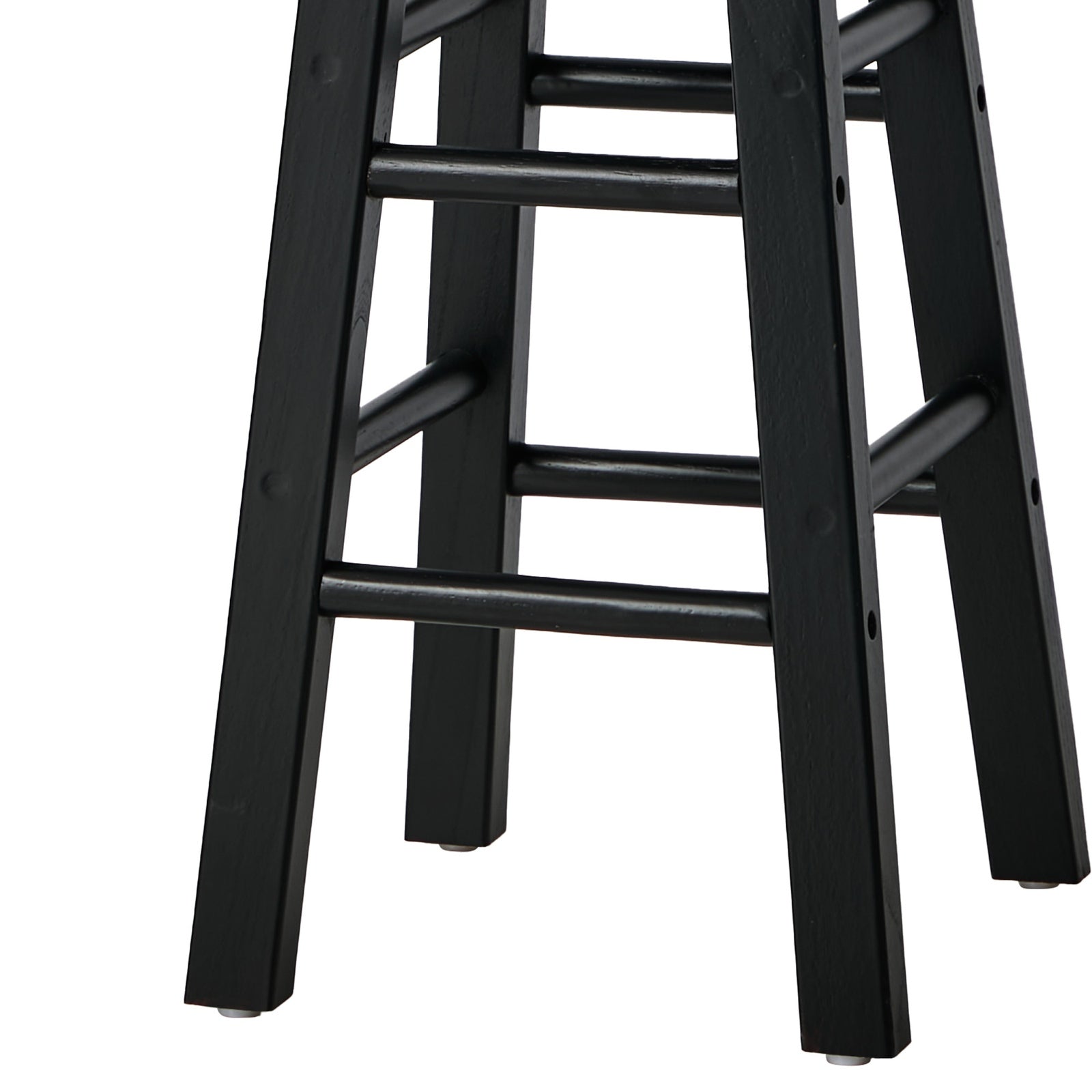 Oikiture 2x Bar Stool Kitchen Counter Round Chair Split-Level Footrest Black