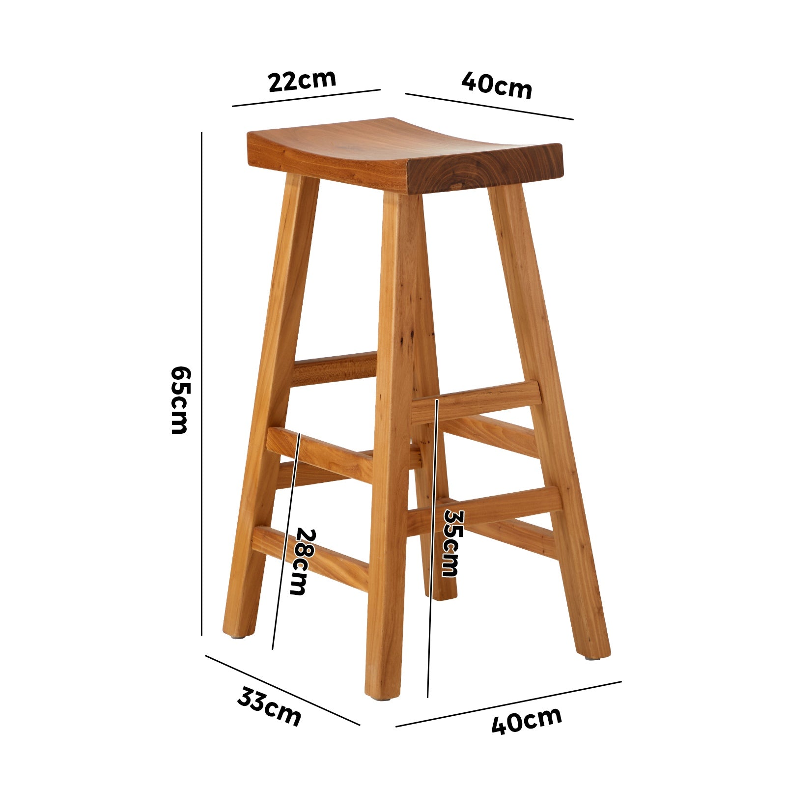 Oikiture Bar Stools Kitchen Stool Wooden Counter Chairs Barstools Natural - Sunyee
