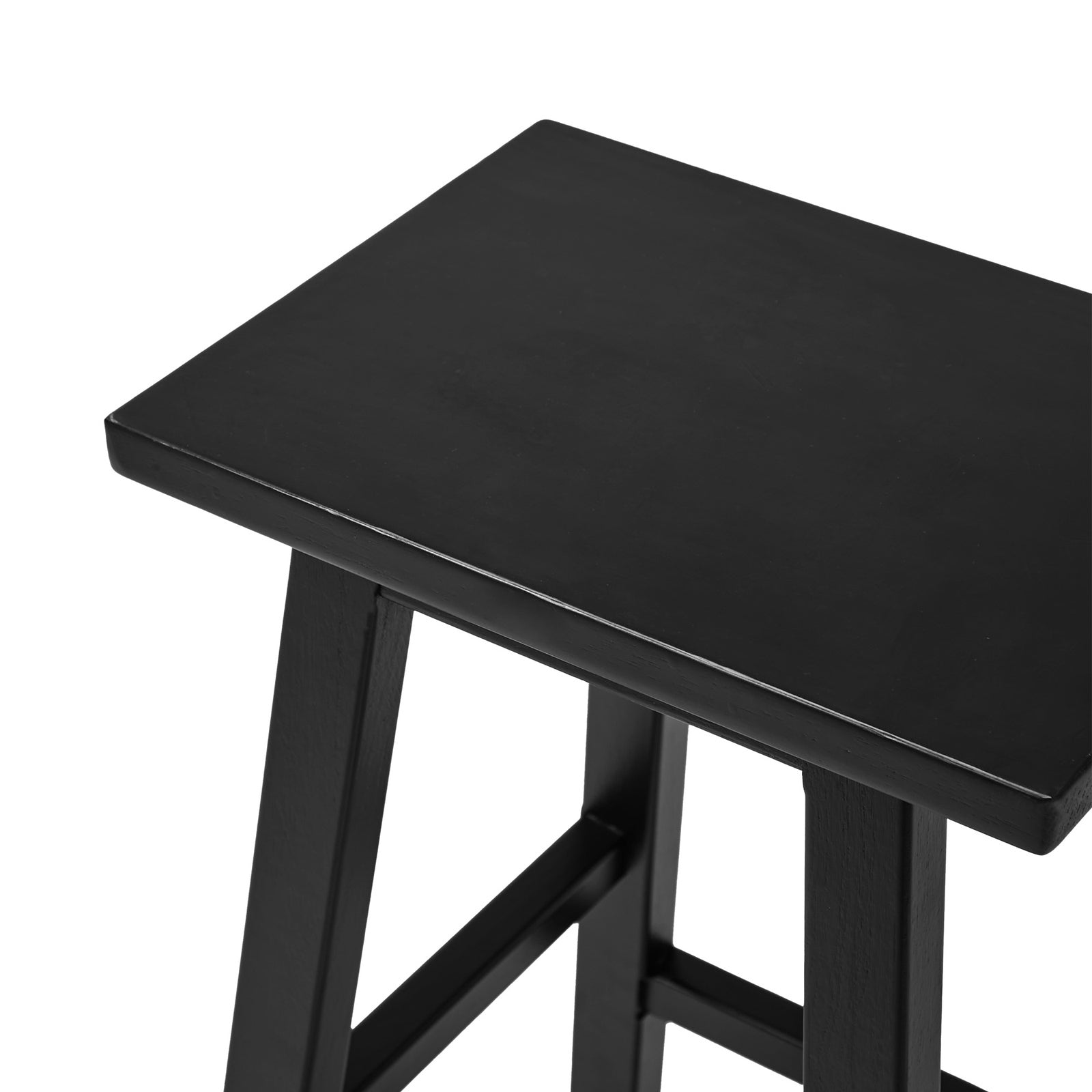 Oikiture 2x Bar Stool Kitchen Counter Dining Chair Split-Level Footrest Black