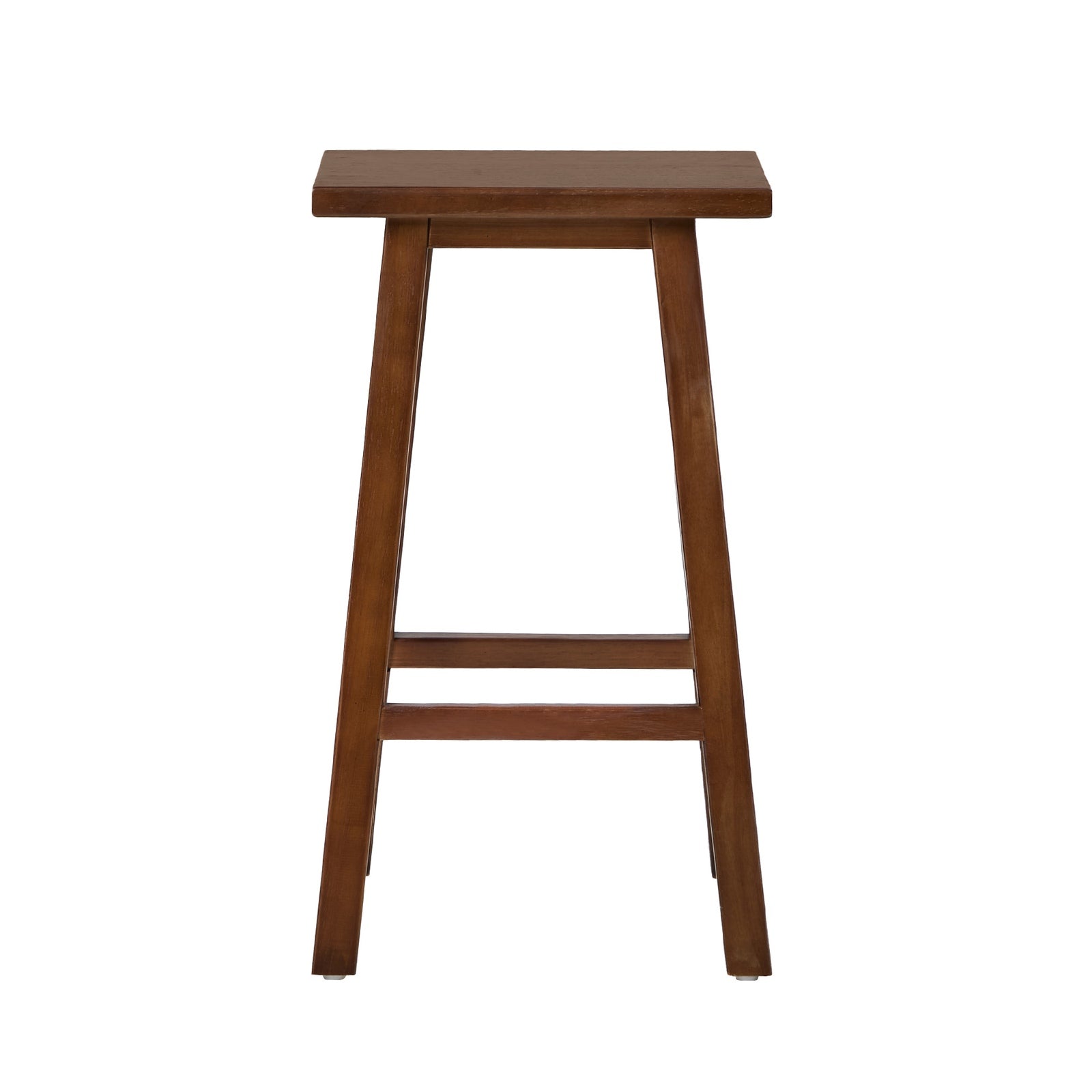 Oikiture 2x Bar Stool Kitchen Counter Dining Chair Split-Level Footrest Walnut