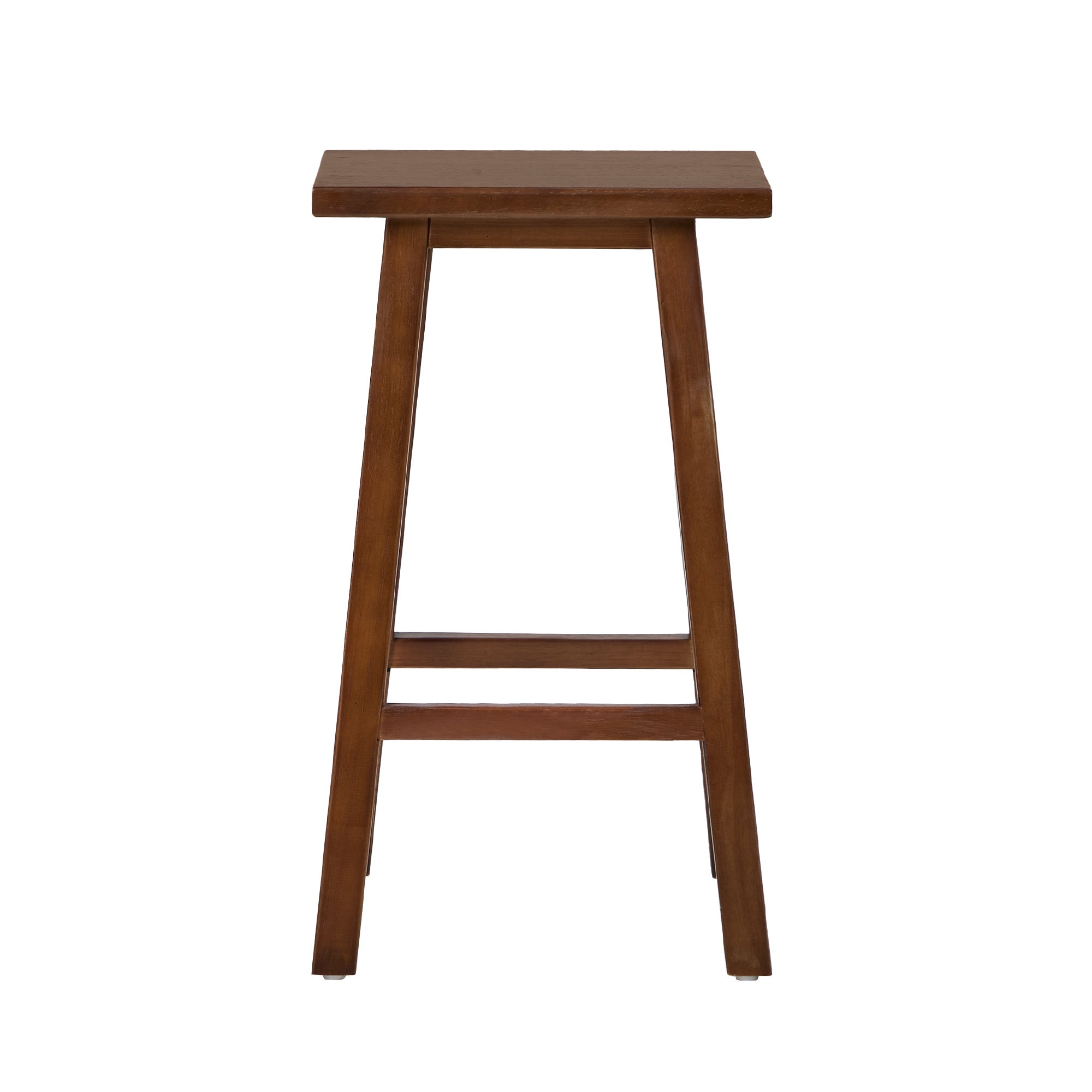 Oikiture 4x Bar Stool Kitchen Counter Dining Chair Split-Level Footrest Walnut