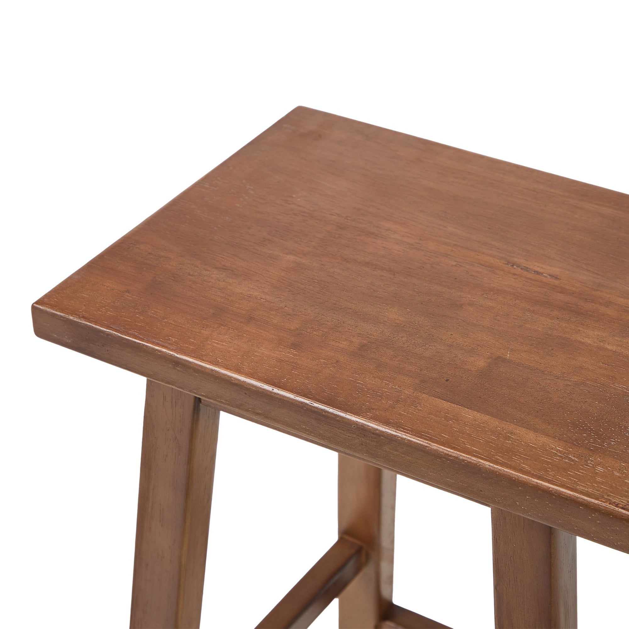 Oikiture 4x Bar Stool Kitchen Counter Dining Chair Split-Level Footrest Walnut