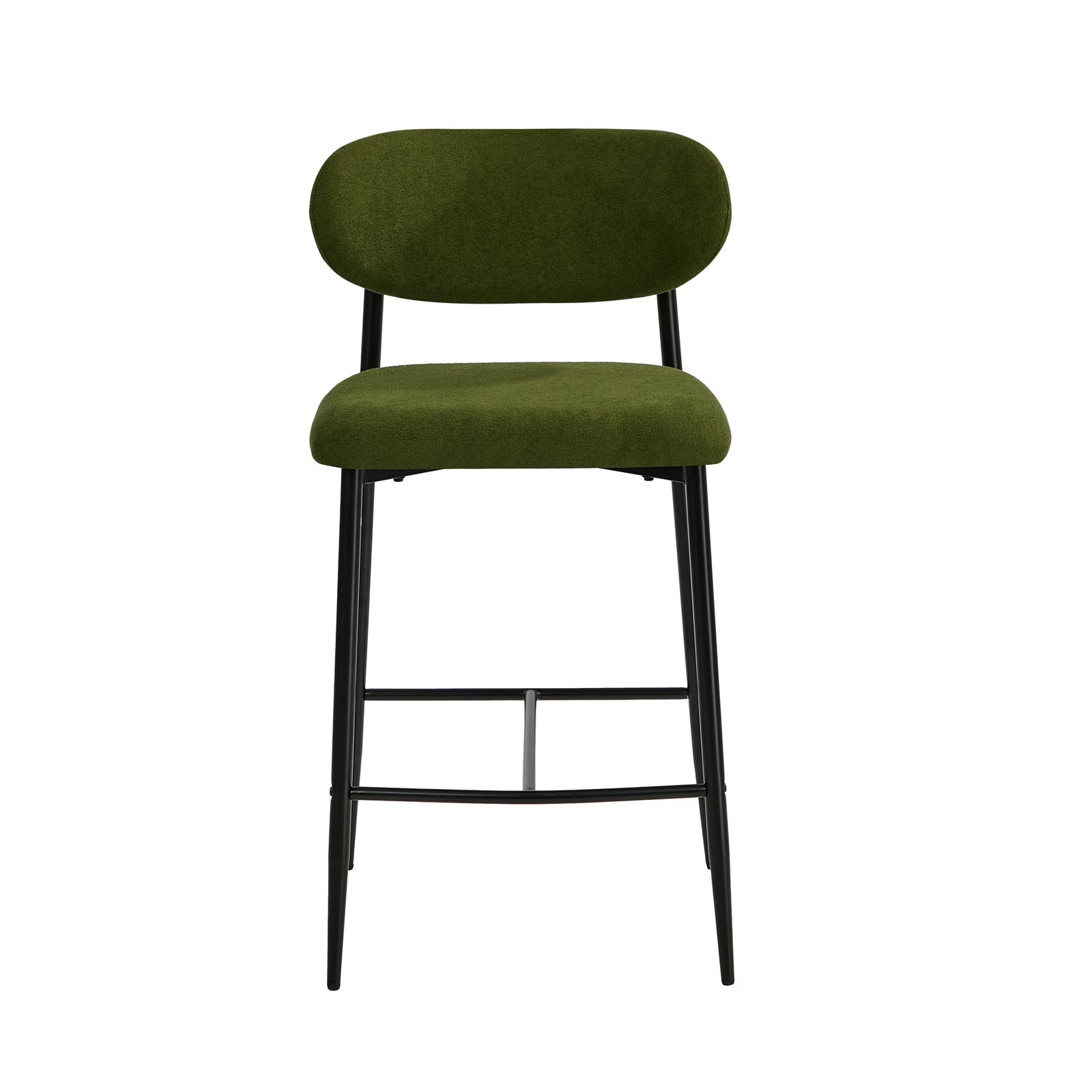Oikiture 4x Bar Stools Kitchen Stool Counter Chair Fabric Green