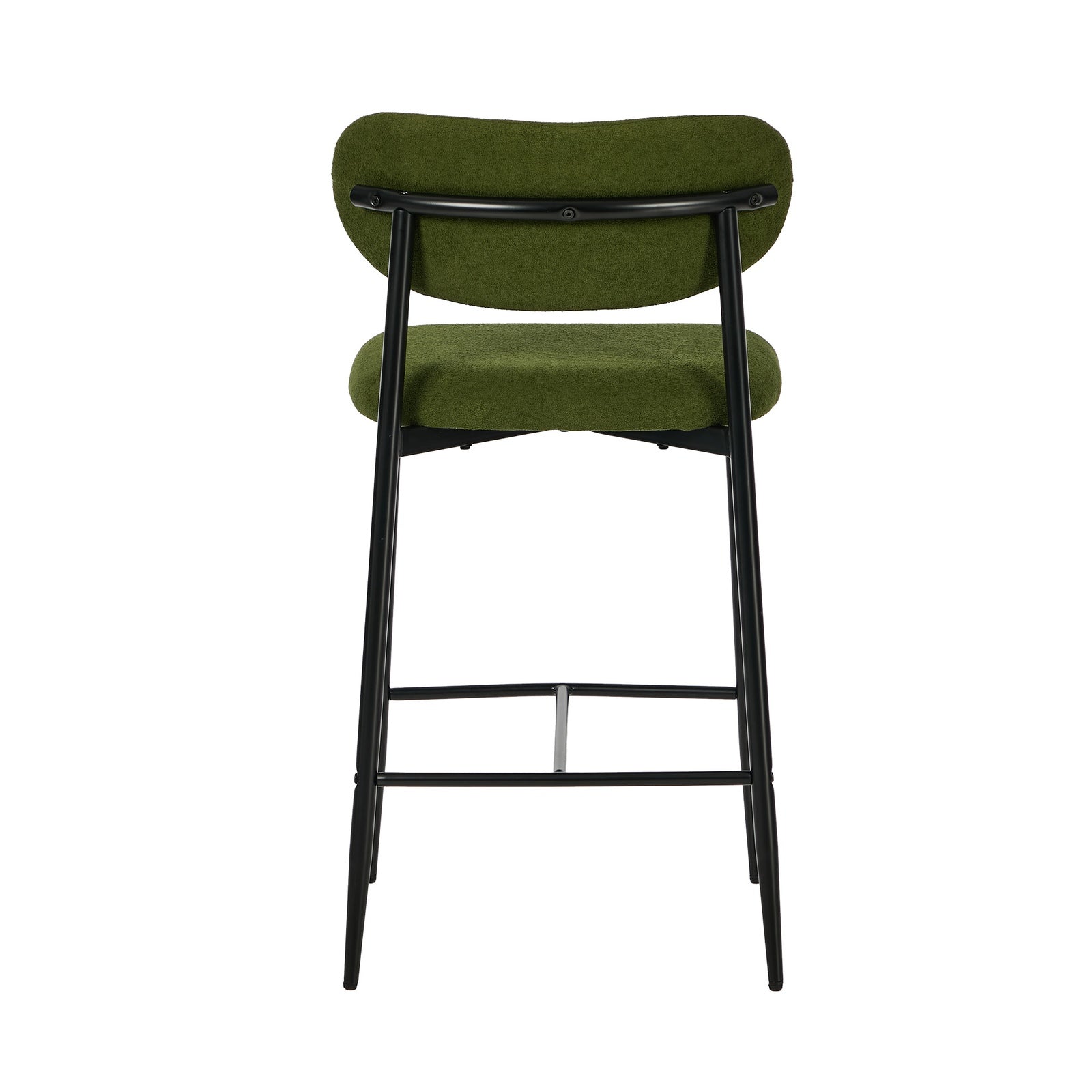 Oikiture 4x Bar Stools Kitchen Stool Counter Chair Fabric Green