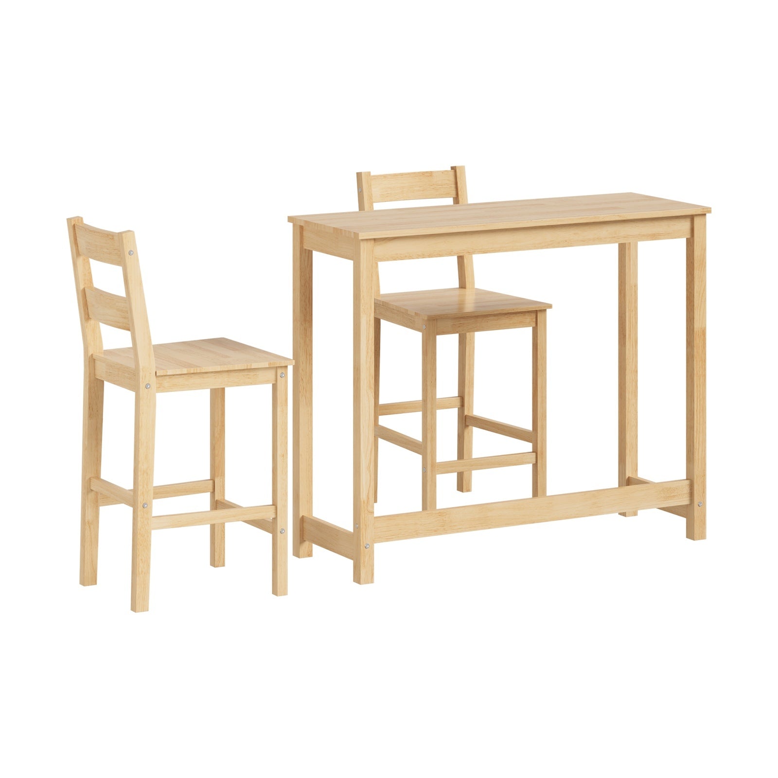 Oikiture 3PCS Bar Table Set Kitchen Dining Cafe Tables W/ 2 Stools Setting - Sunyee