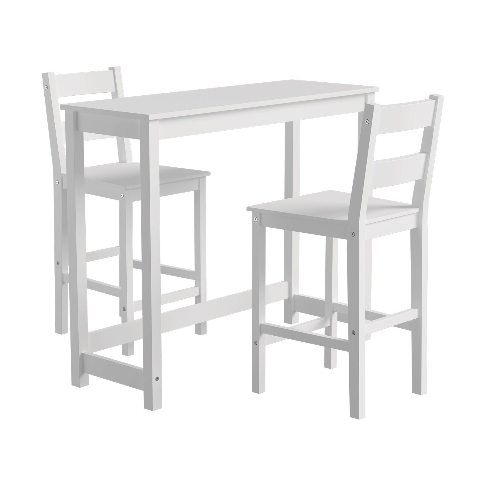 Oikiture 3PCS Bar Table Set Kitchen Dining Cafe Tables W/ 2 Stools Setting - Sunyee