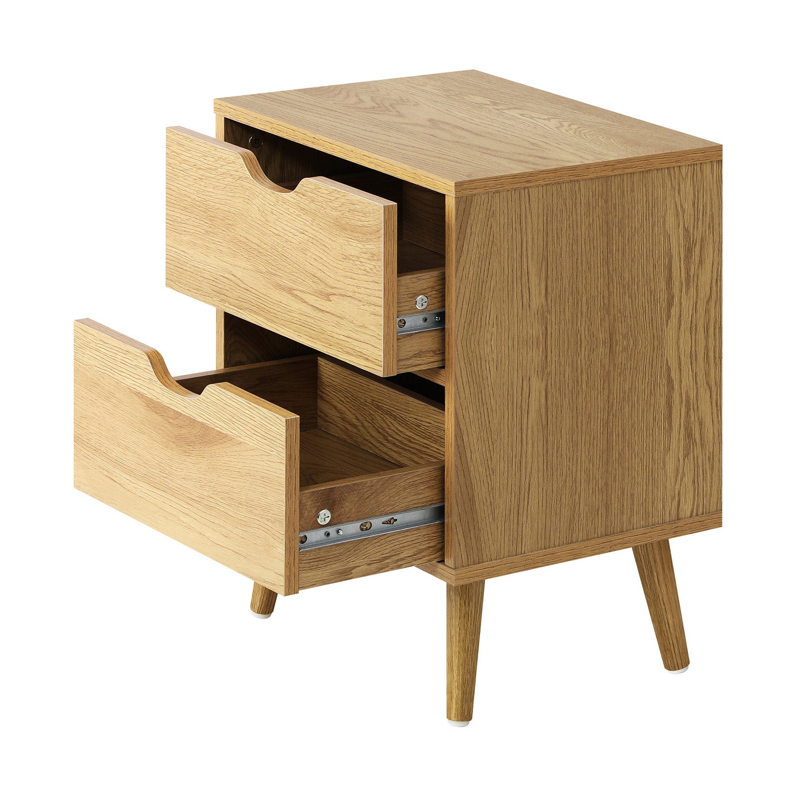 Oikiture Bedside Tables 2 Drawers Side Table Bedroom Furniture Storage Cabinet - Sunyee