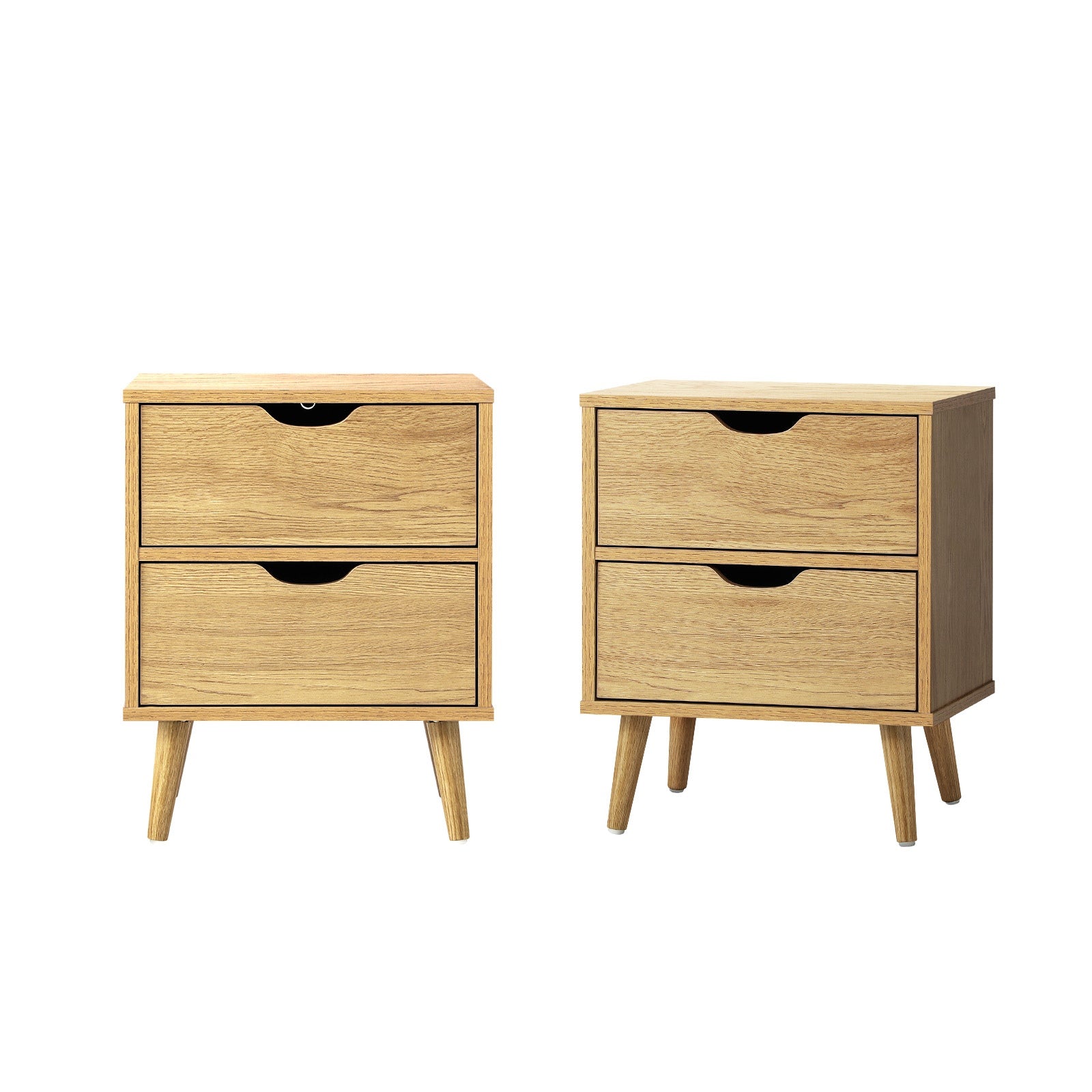 Oikiture 2 X Bedside Tables Side Table Bedroom Furniture Wooden - Sunyee