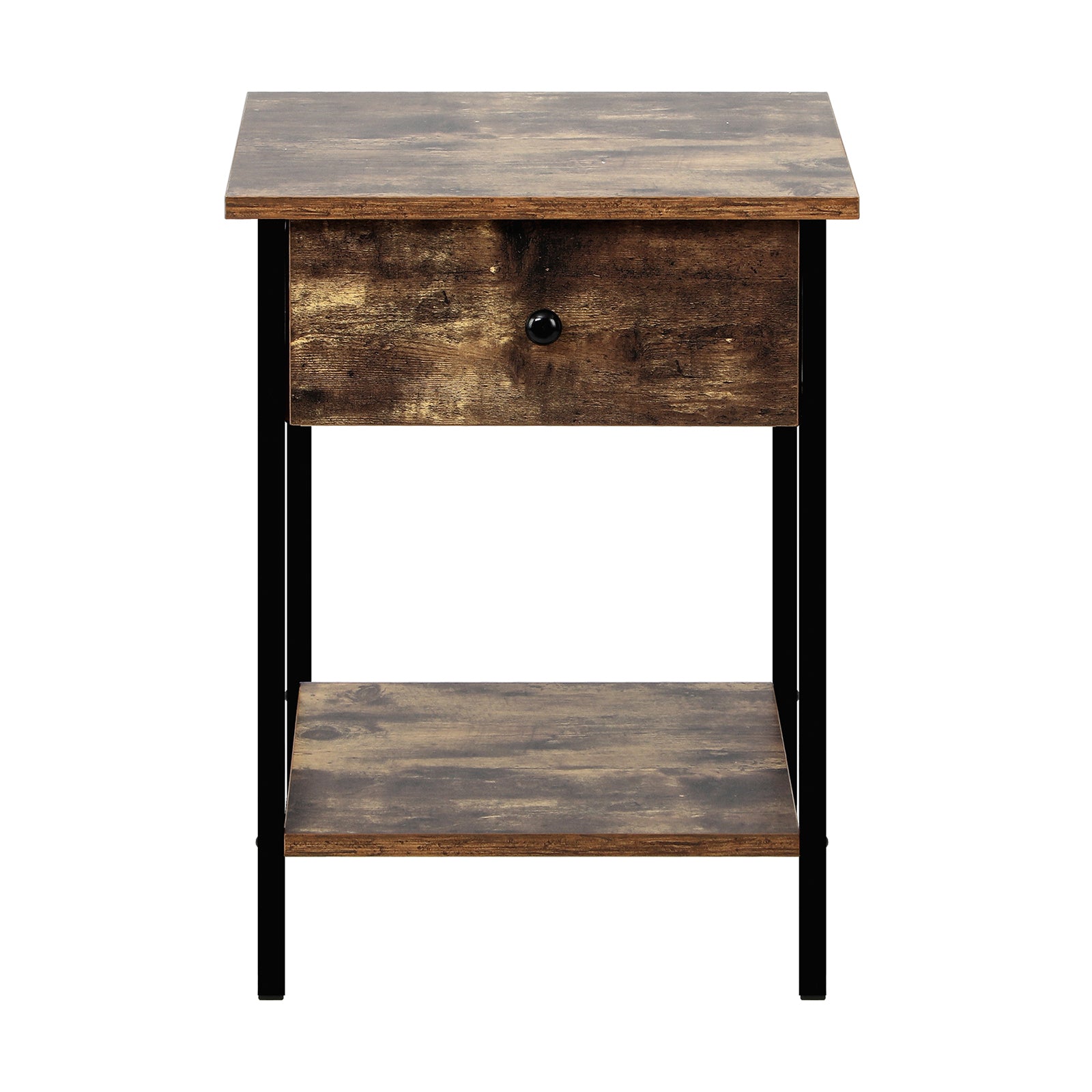 Oikiture Bedside Tables Side Table Drawer Nightstand Storage Cabinet Shelf Wood - Sunyee