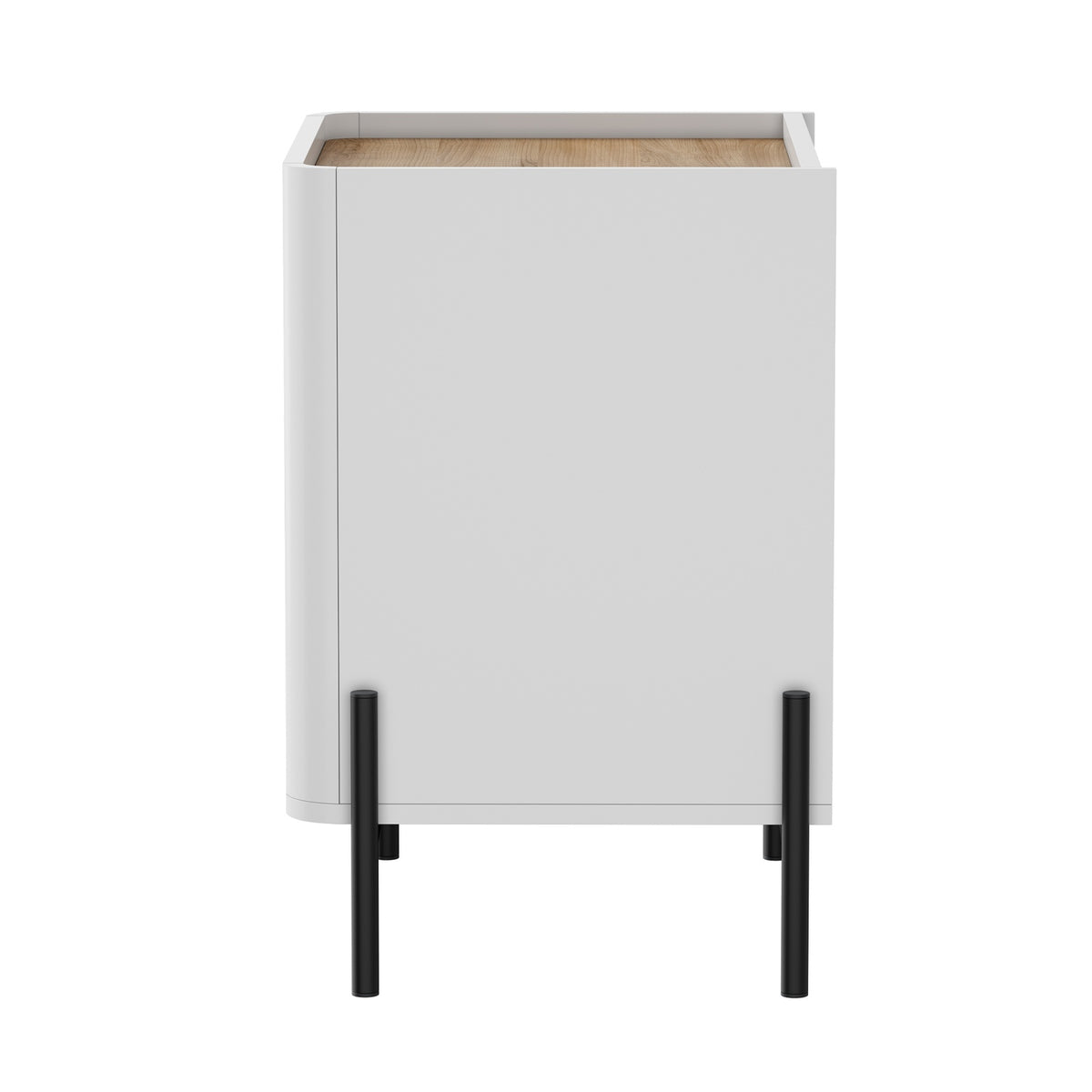 Oikiture Bedside Table 3 Drawer Nightstand Side Cabinet Handle-Free White