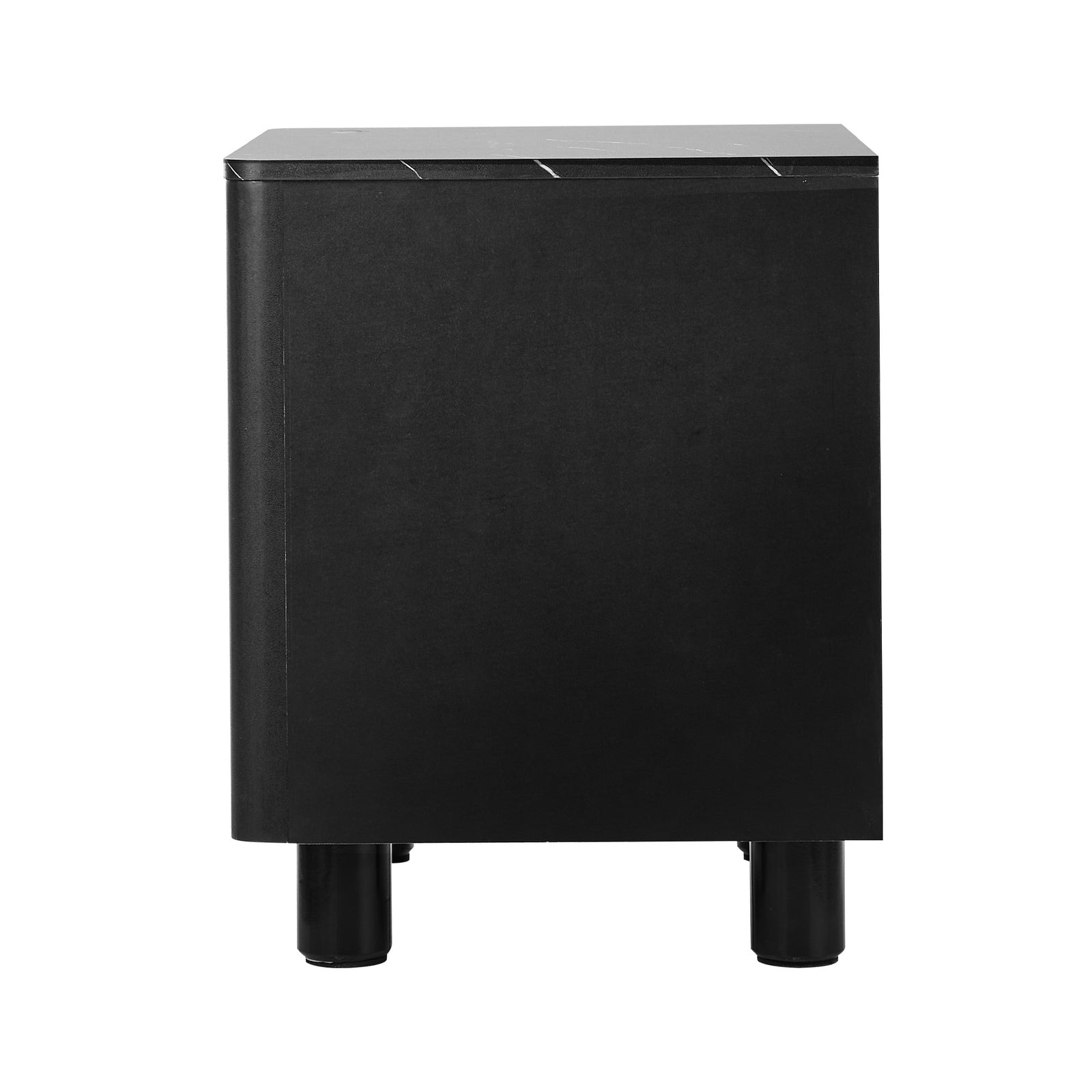 Oikiture Bedside Table 2 Drawers Storage Cabinet Nightstand Side Table Black - Sunyee