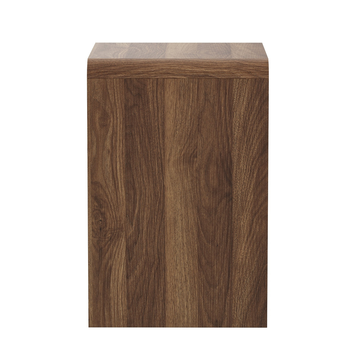 Oikiture Bedside Table Open Shelf Nightstand Handle-Free Drawers White