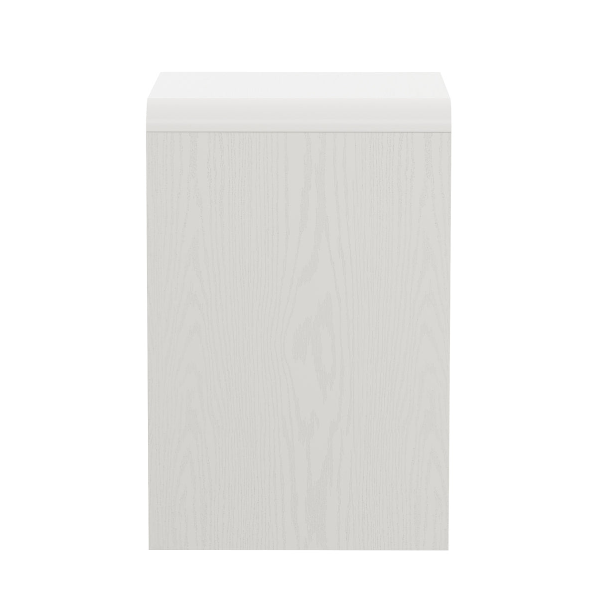 Oikiture 2pc Bedside Table Open Shelf Nightstand Handle-Free Drawers White