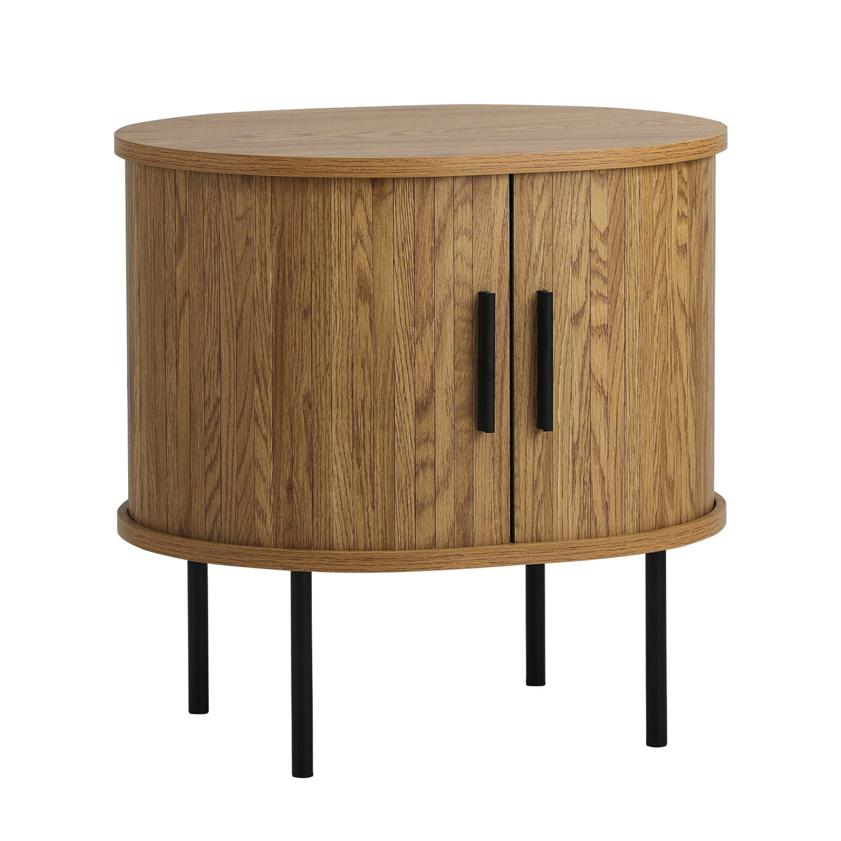 Oikiture Bedside Table Side End Tables 2-tier Storage Cabinet Natural - Sunyee