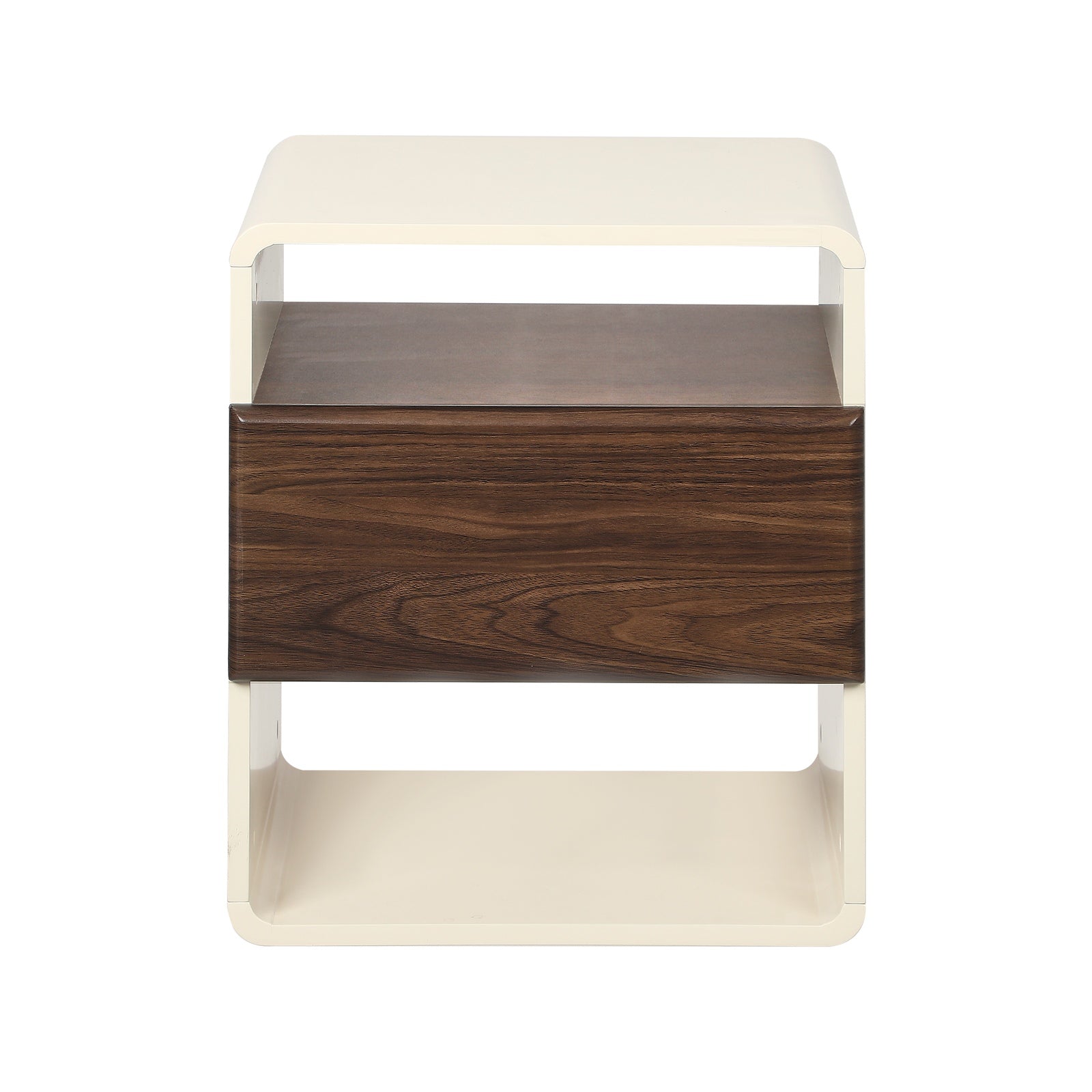 Oikiture Bedside Table Side Nightstand With Drawer Storage Shelf Retro-Modern - Sunyee