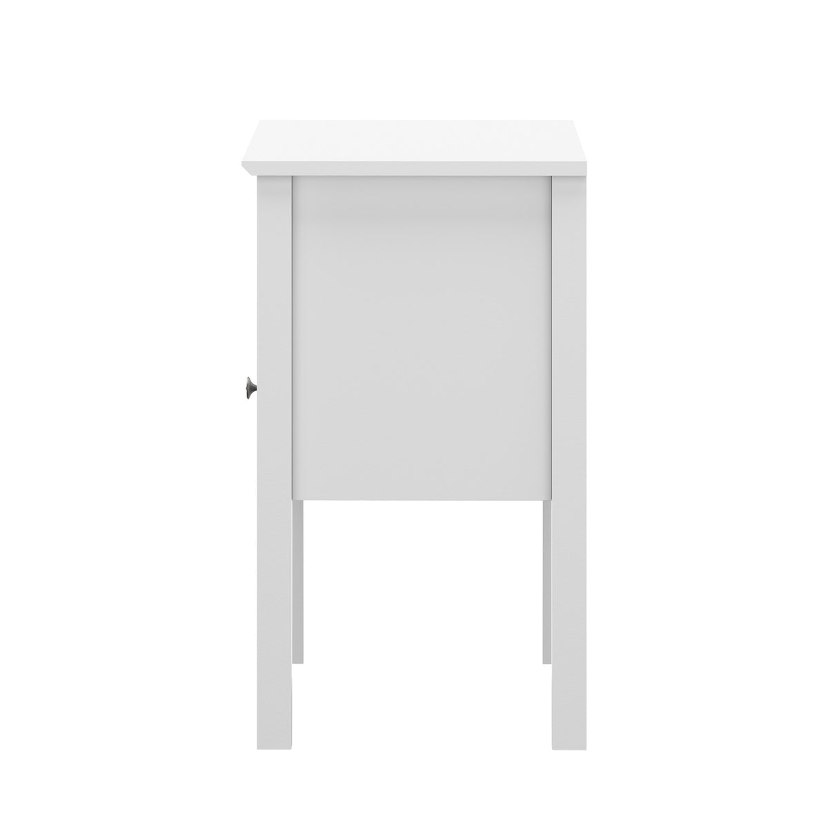 Oikiture Bedside Table 1 Drawer and Shelf White Farmhouse Nightstand Cabinet