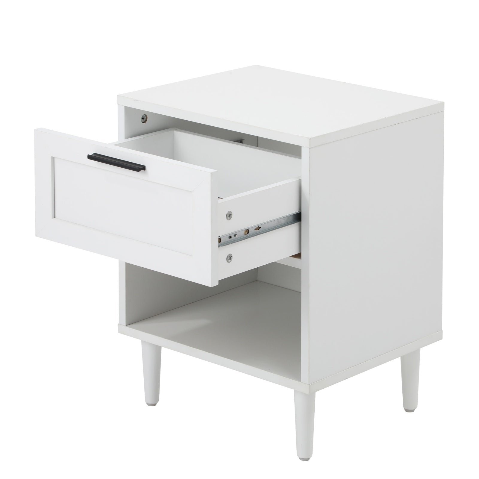 Oikiture Bedside Tables Set of 2 Nightstand Side End Table Storage Cabinet White - Sunyee